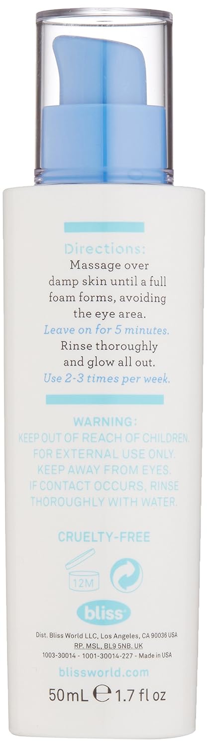 Bliss - Triple Oxygen Bubble Mask | Self-Activating Facial with O2 Molecules Cleanses, Detoxifies & Exfoliates | Leaves Skin Glowing & Energized | Vegan | Cruelty Free | Paraben Free | 1.7 fl. oz.