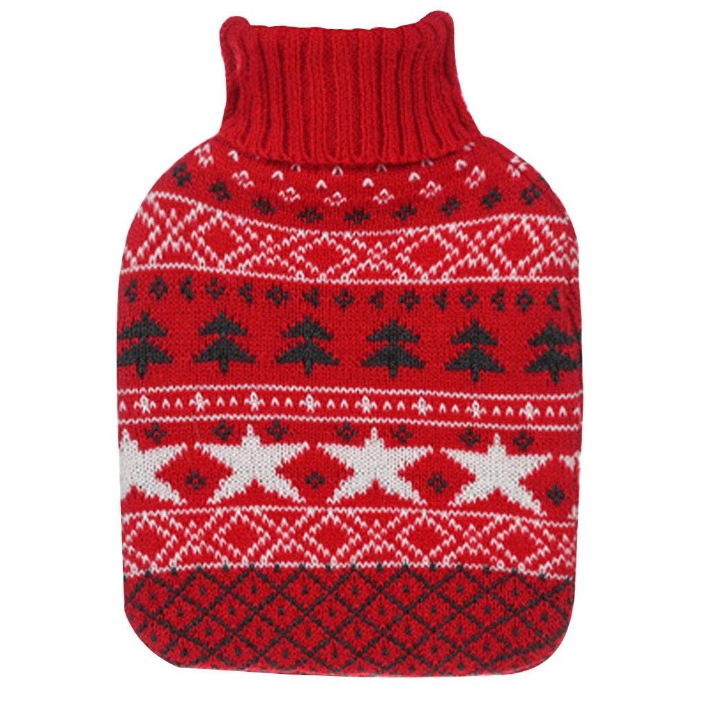 Sac d'eau chaude de Noël en tricot pour vos soirées au coin du feu