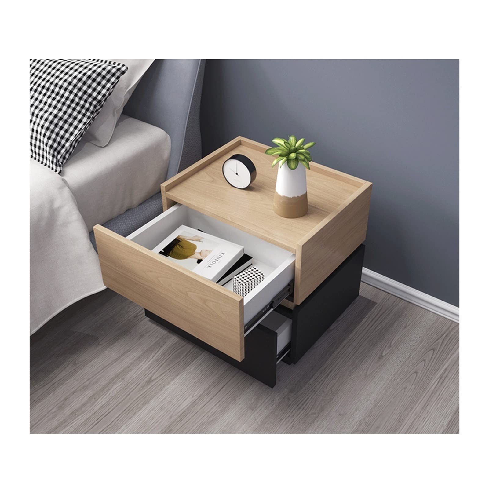 Side Table Side Table Nightstands Home Creative Square Cabinet Bedroom Combination Storage Cabinet Corner Cabinet Bedside Table Living Room TV Side Cabinet Nightstand Side Table (Color : Combo 2)