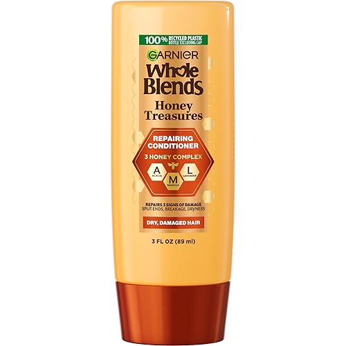 Miniatura 13 de Garnier Whole Blends Honey Treasures - Acondicionador reparador para cabello seco y dañado, 22 onzas líquidas, 2 unidades (el embalaje puede variar)