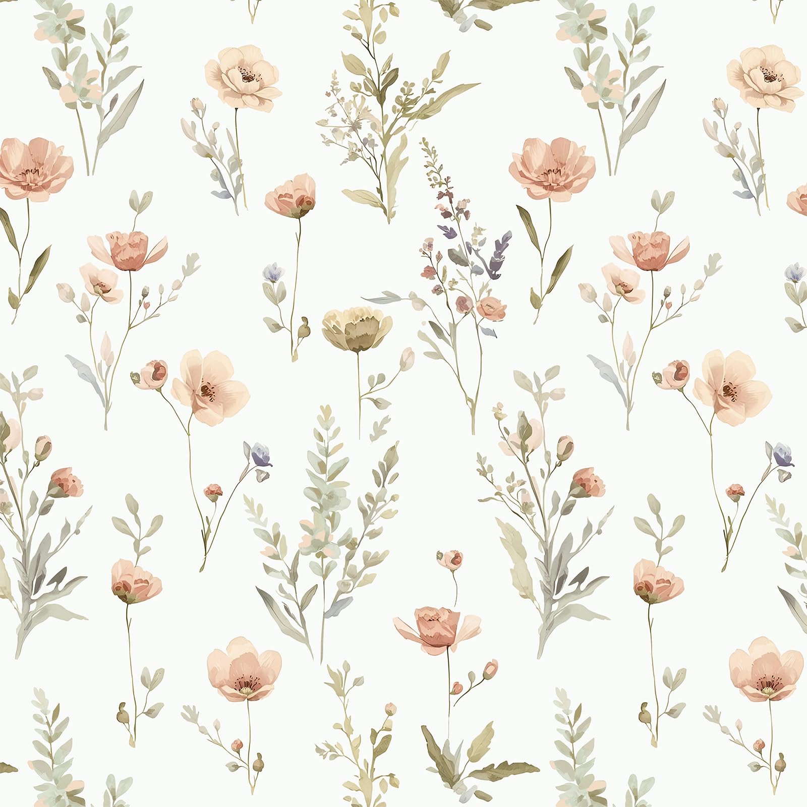 CiCiwind Floral Peel and Stick Wallpaper 44 cm x 10 m Self Adhesive Wallpaper Removable Watercolour Pink Botanical Contact Paper Sticky Back Plastic for Bedroom Living Room