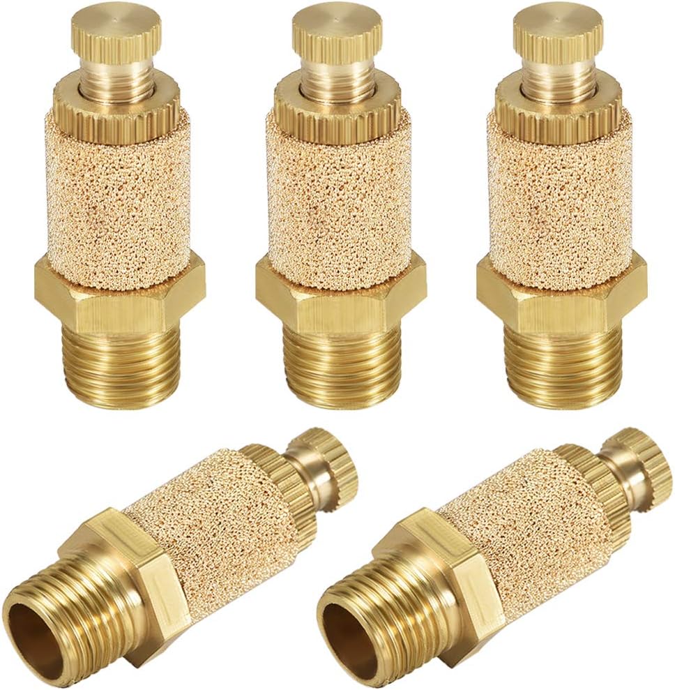 uxcell Sintered Bronze Exhaust Muffler Top Adjustable G1/8 Pneumatic