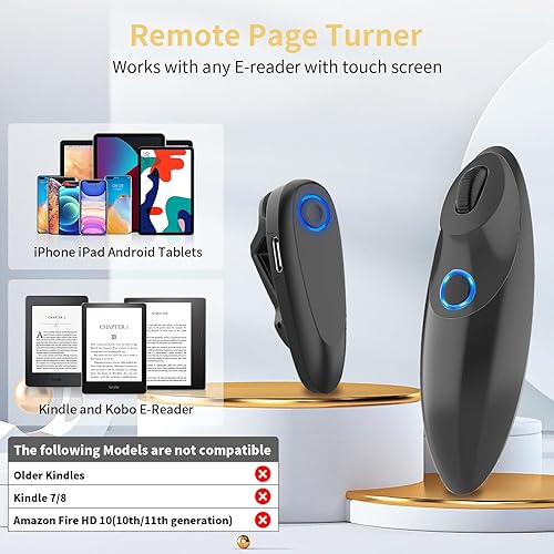 Miniatura 6 de Actualización para el control remoto Kindle Page Turner - Control remoto de desplazamiento para Kindle, compatible con iPhone, iPad, Android,