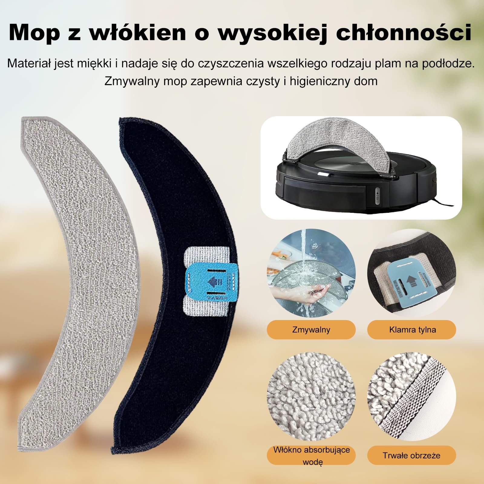 Zestaw 26 akcesoriów do robota iRobot Roomba Combo j7 + (j7 plus)/j9 + (j9 plus)/10 Max robot odkurzający, 4 szczotki rolkowe, 6 szczotek bocznych, 4 filtry HEPA, 4 ściereczki do wycierania, 6