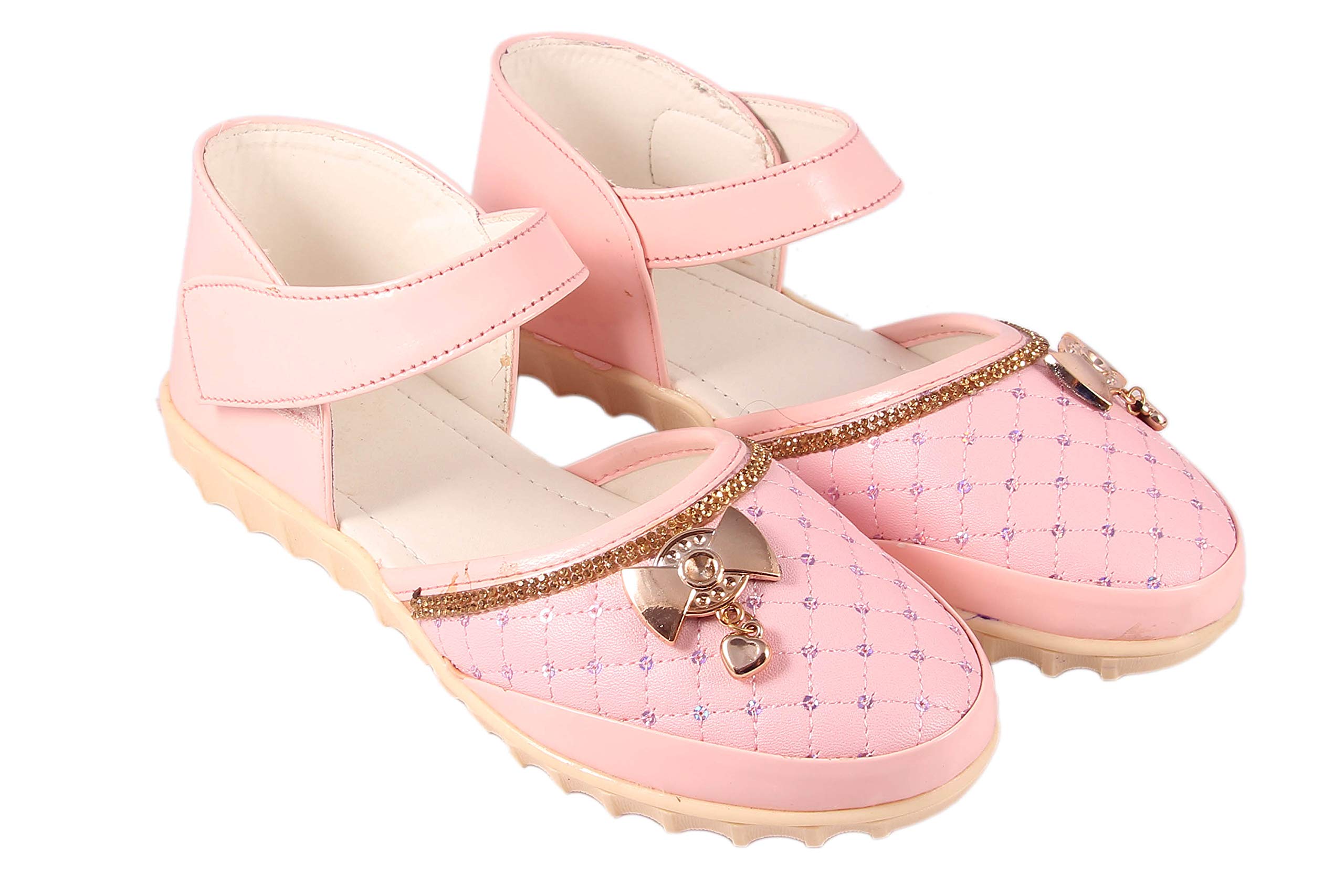 Rgk's Long Shoes Mary Jane Shoes Sandals Slippers Booties for Baby Girls of 3 Years | 4 Years | 5 Years | 6 Years | 7 Years | 8 Years | 9 Years (001) (7-7.5 Years) Pink 1