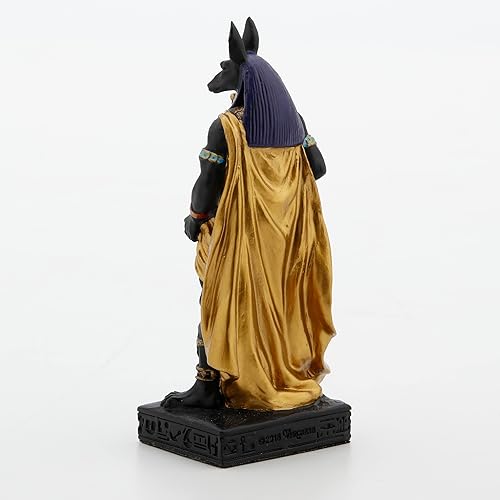 Miniatura 5 de Veronese Design Figura de resina egipcia Anubis de 3 3/8 pulgadas pintada a mano con acabado en oro negro