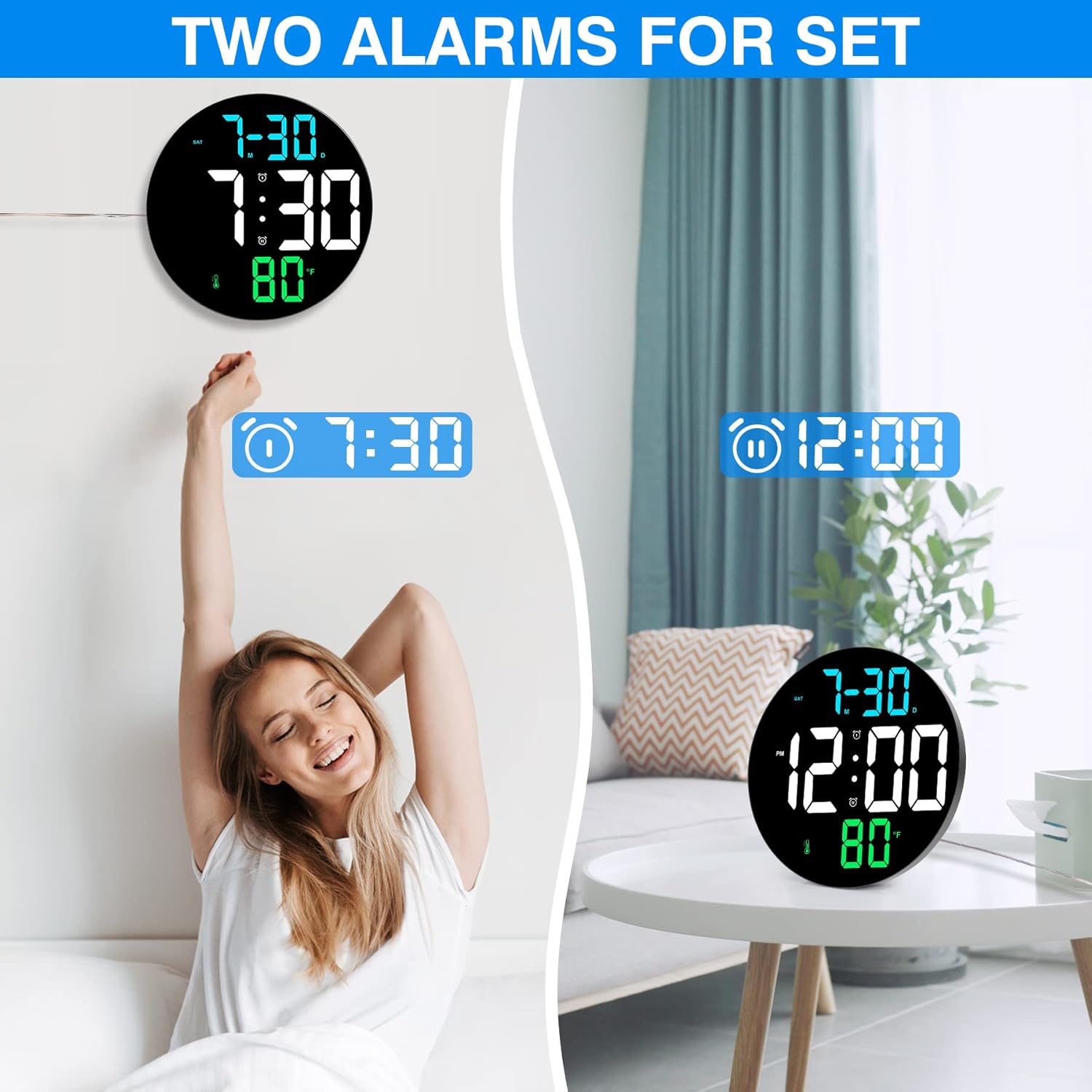 Buy Digital Wall Clock Large Display, 9 Inch Large Digital Clock with Big Screen,4 Level