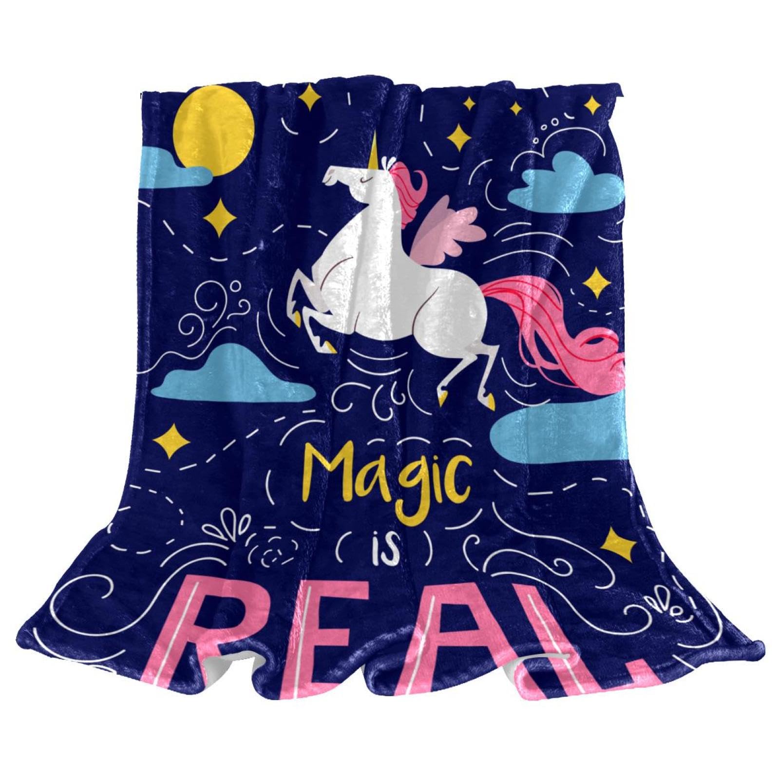 Couverture polaire enfant motif licorne le cadeau idéal pour lit et canapé