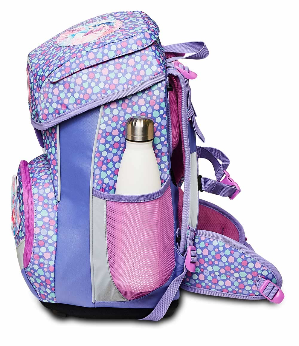 SJ Schulranzen Set 4-teilig Ergonomischer Schulrucksack, Ultraleichte Schultasche, 22 LT, ab 1. Klasse mit Mäppchen und Turnbeutel, Kinder Grundschule Mädchen Jungen