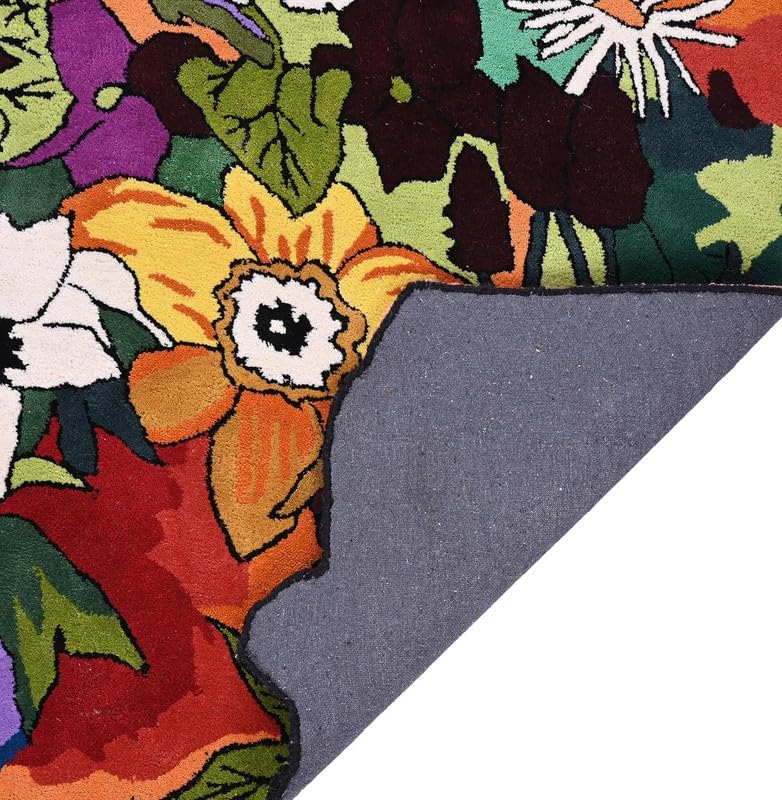 Amazon.com: zia carpets Floral Multi Colored 100% Hand