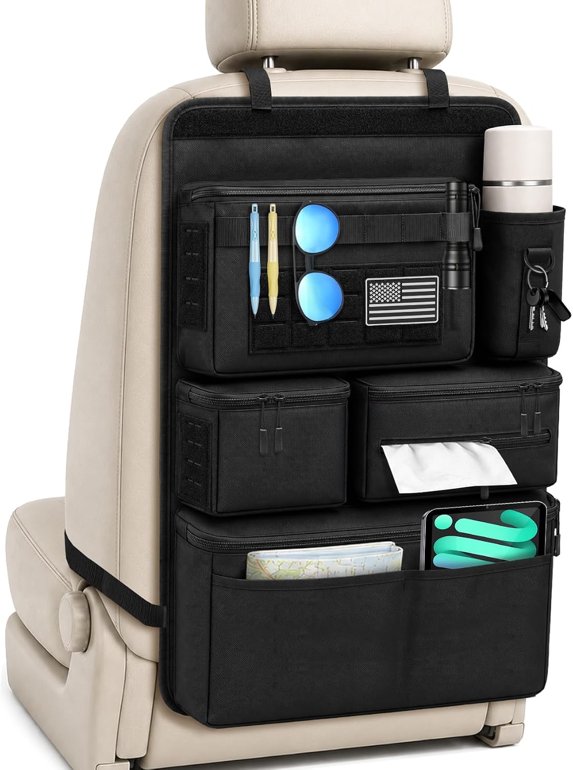 Multi-Pocket Back Seat Car Organizer, Fits Most Cars, SUVs, Trucks, Jeeps