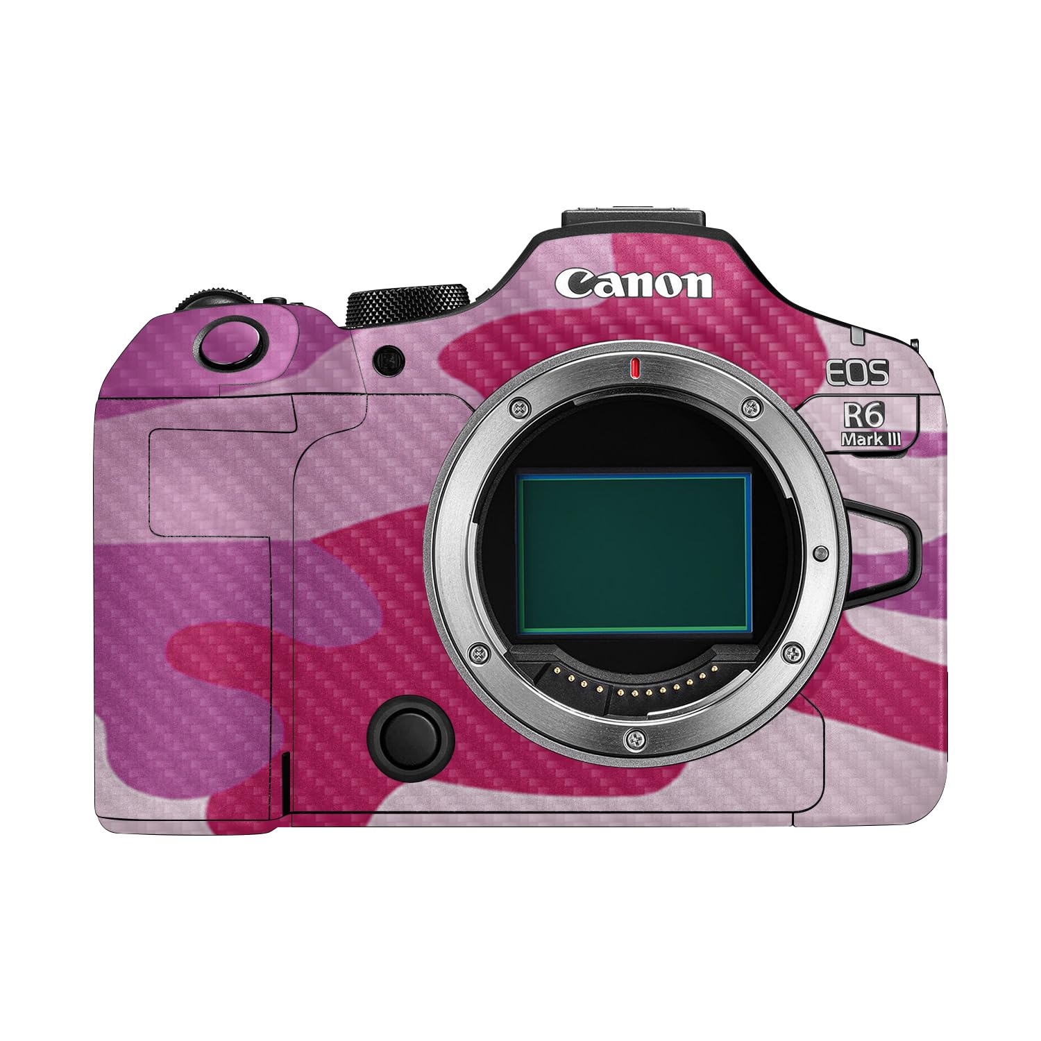 Carbon Fiber Camera Skin Compatible with Canon EOS R6 Mark III (2025) - Pink Camo - Premium 3M Vinyl Protective Wrap Decal Cover - Easy to Apply | Crafted in the USA by MightySkins
