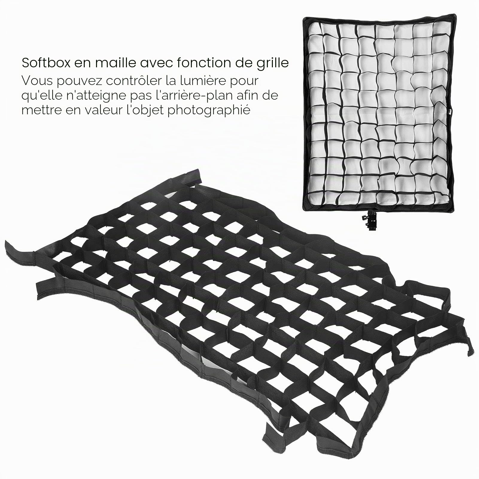 Grille en Nid d'abeille pour Softbox Pliable, 50x70 cm, Accessoire de Studio Photographique