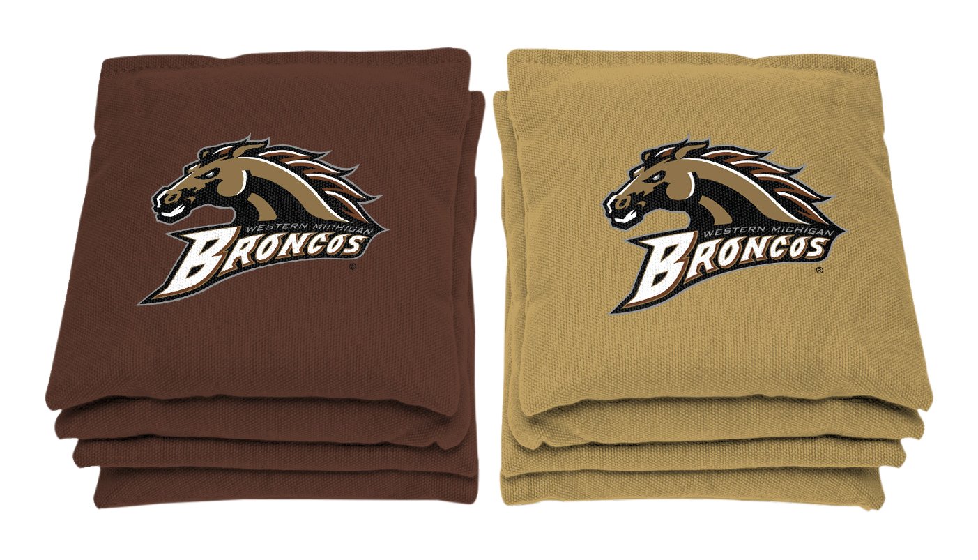 AJJ CornholeNCAA Western Michigan Broncos Bags, 6" x 6", Gold