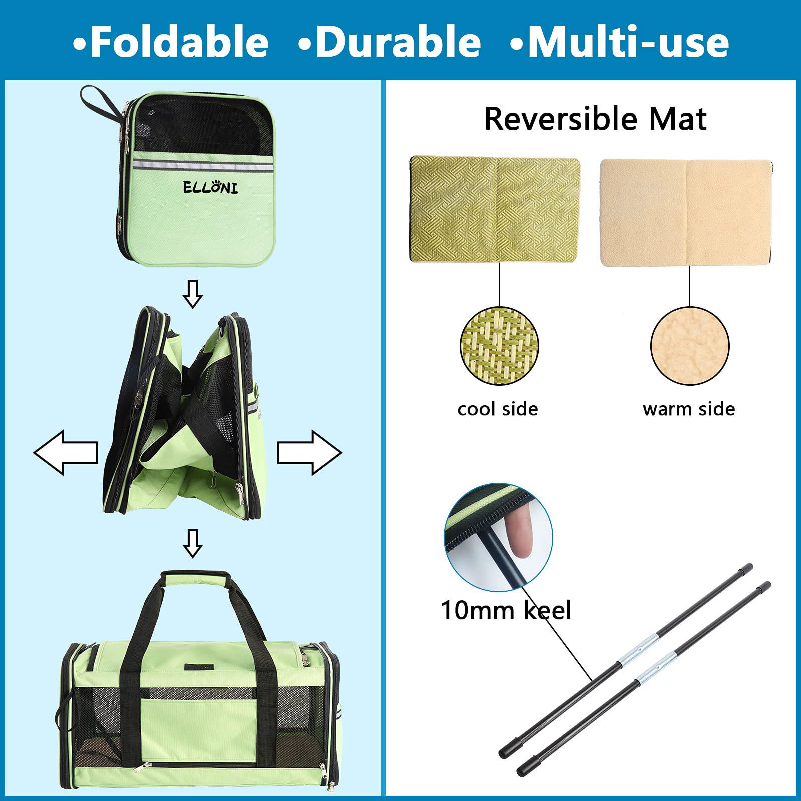 ELLONI Cat Carriers for Large Cats 20 lbs Soft Sided Pet Carrier Bag