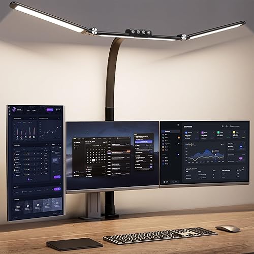 Lámparas de escritorio grandes para oficina en casa, lámpara de escritorio de arquitecto de 39.3 pulgadas con abrazadera, luz LED de escritorio