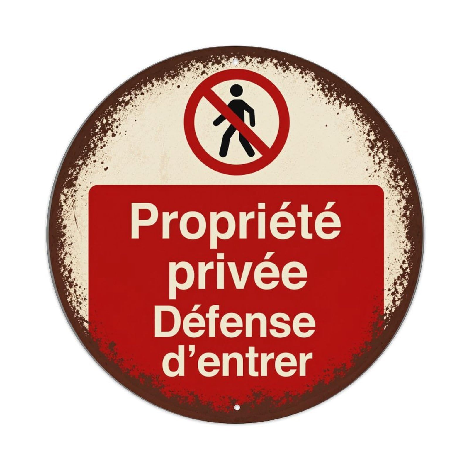Private Property No Entry Sign Round Tin Sign Vintage Style Metal Sign Home Bar Garden Wall Plaque Decor Metal Poster 8x8 Inch