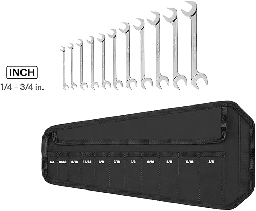 Miniatura 2 de TEKTON Juego de llaves de extremo abierto 11 piezas 14-34 pulgadas con bolsa  WAE92101
