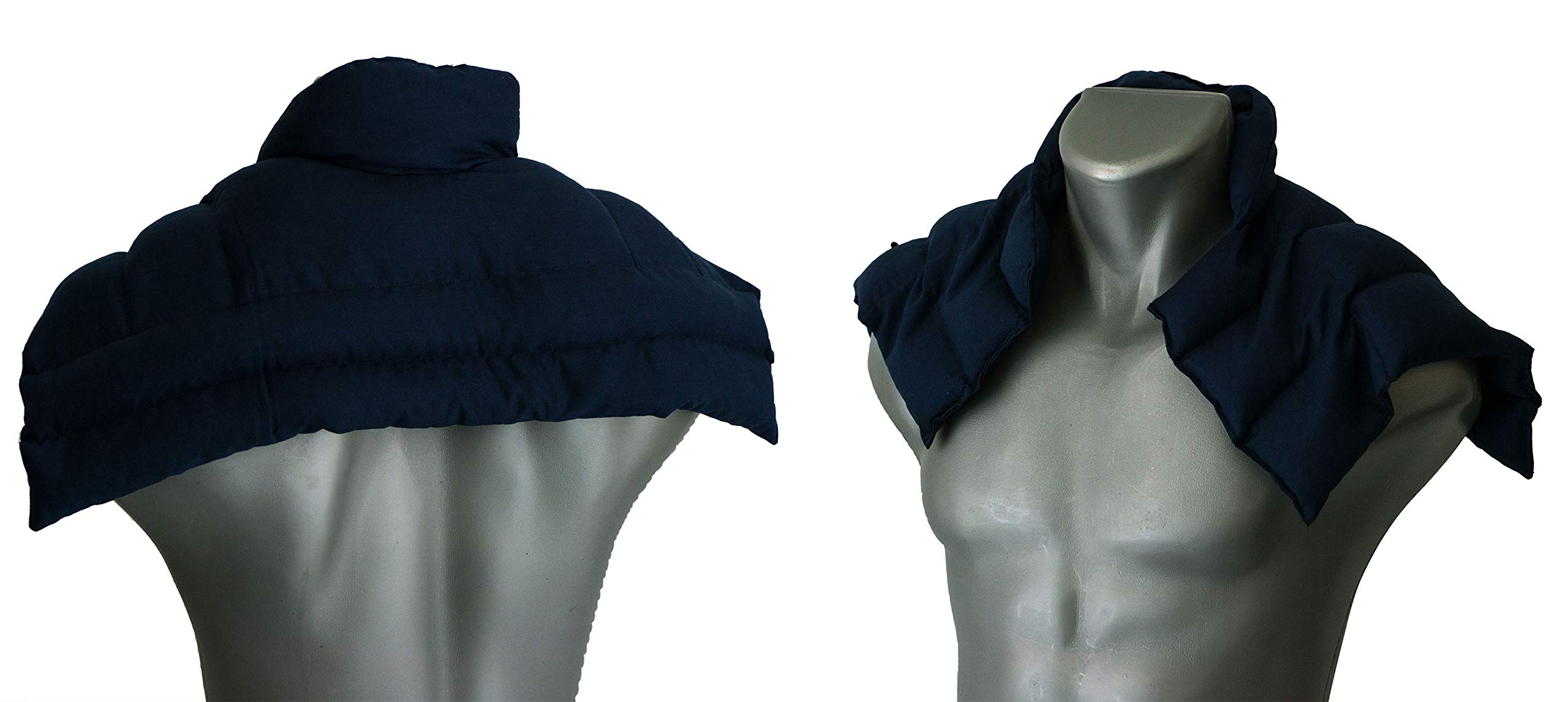 Cuscino termico cervicale XL per collo, spalle e schiena - Cuscino termico con noccioli di ciliegia - blu scuro -