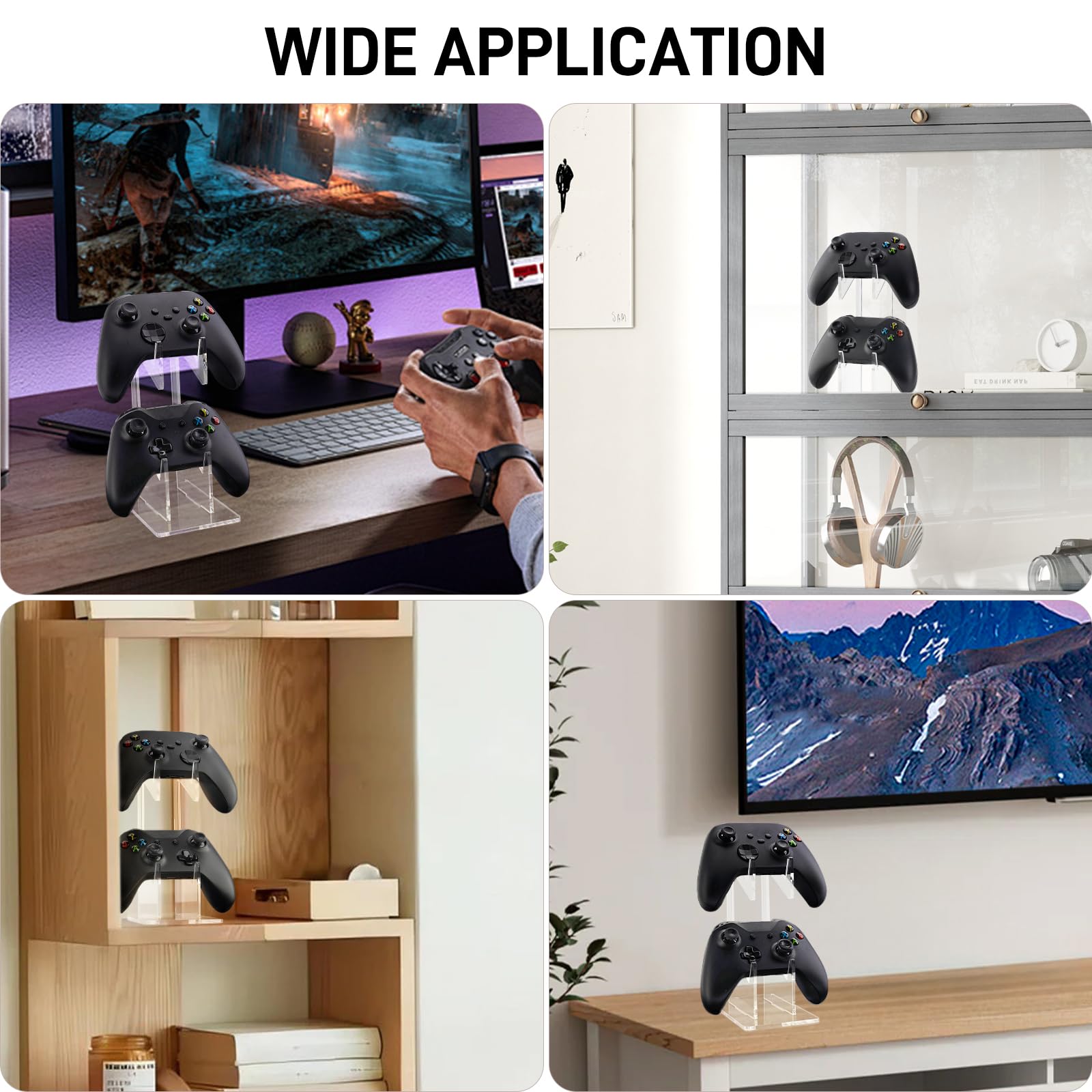 Soporte universal de 2 niveles para Xbox Series X, Xbox, 360, PS5, PS4, Switch, Nintendo, Steam Controller, controlador de juegos de computadora de escritorio, soporte de exhibición