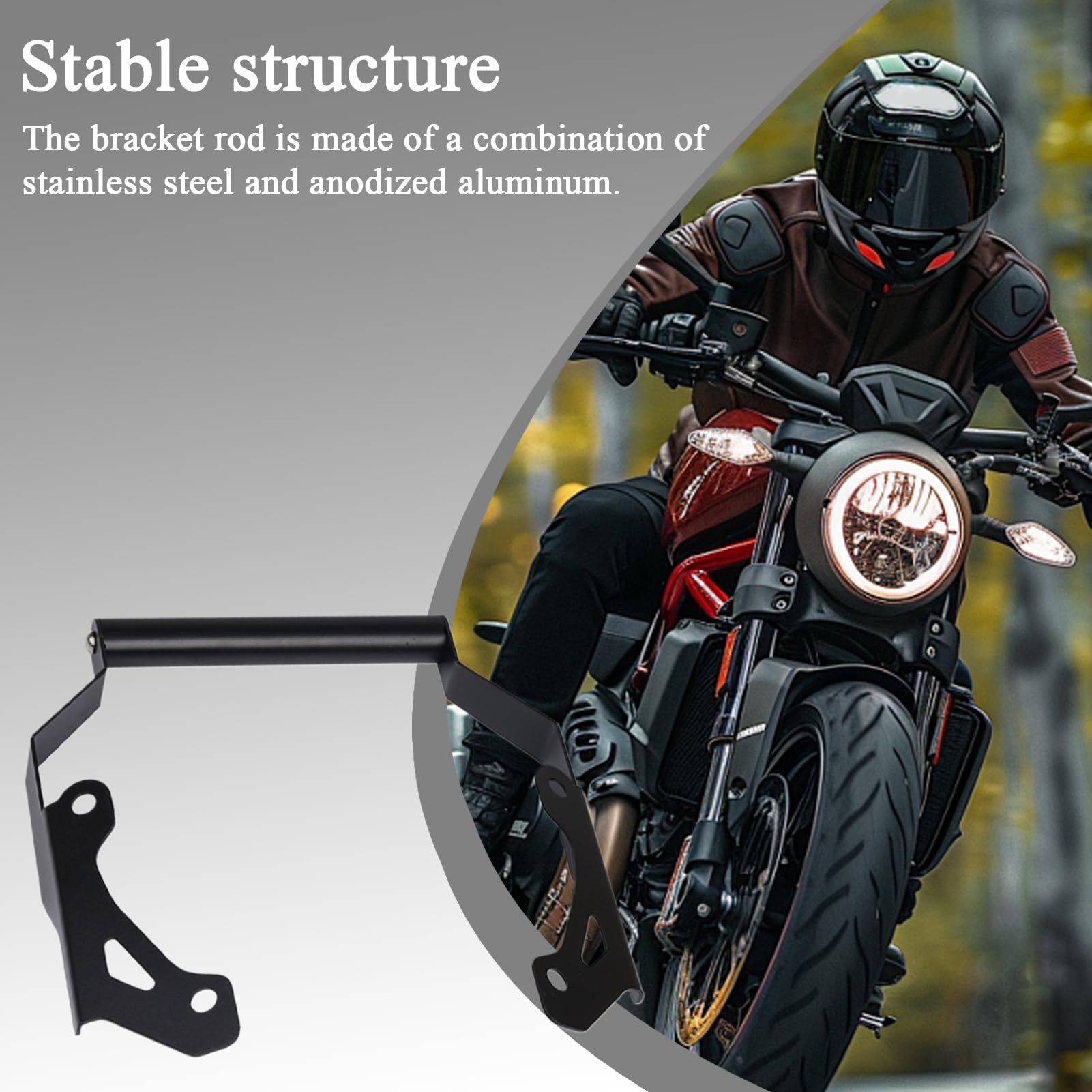 Supporto per telefono da moto, supporto GPS in alluminio, supporto GPS, supporto per smartphone, traversa di espansione, per moto
