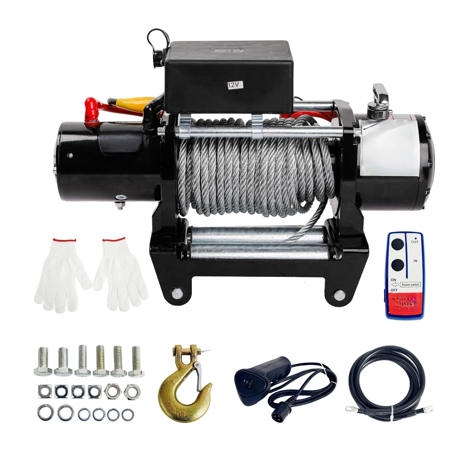 Wciągnik elektryczny Wciągarka na kable elektryczn Wciągarka elektryczna 12000lbs UTV ATV 12V