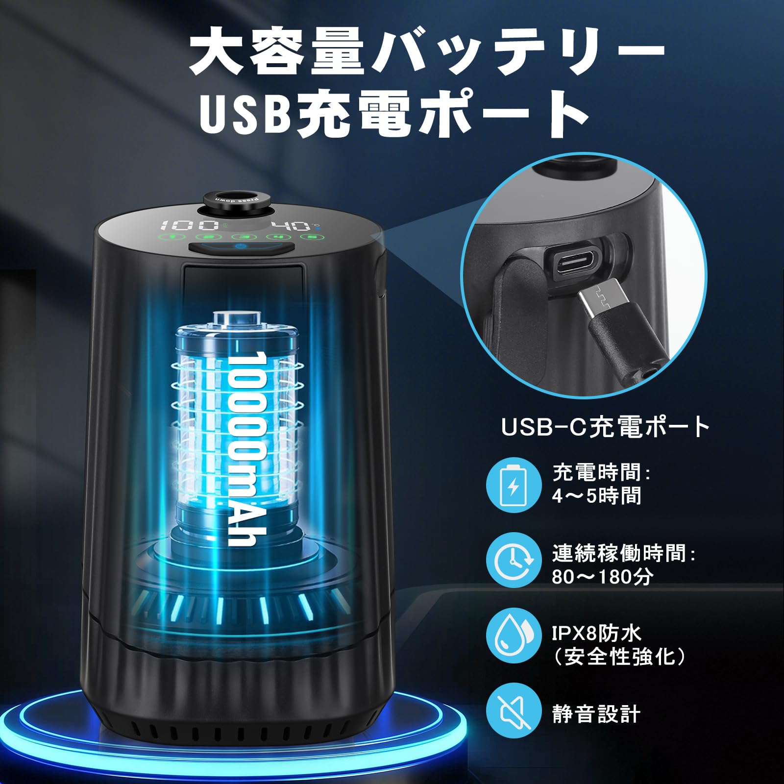 【在庫セール】ポータブルシャワー【充電式·20L折りたたみ式バケツ付】キャンプ Amazon | Tipkook ポータブルシャワー【20L折りたたみ式バケツ付