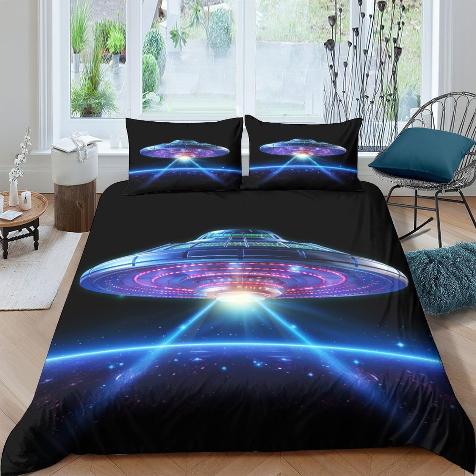 Housse de couette douce 220x240 anti-froissement pour lit d'adolescent