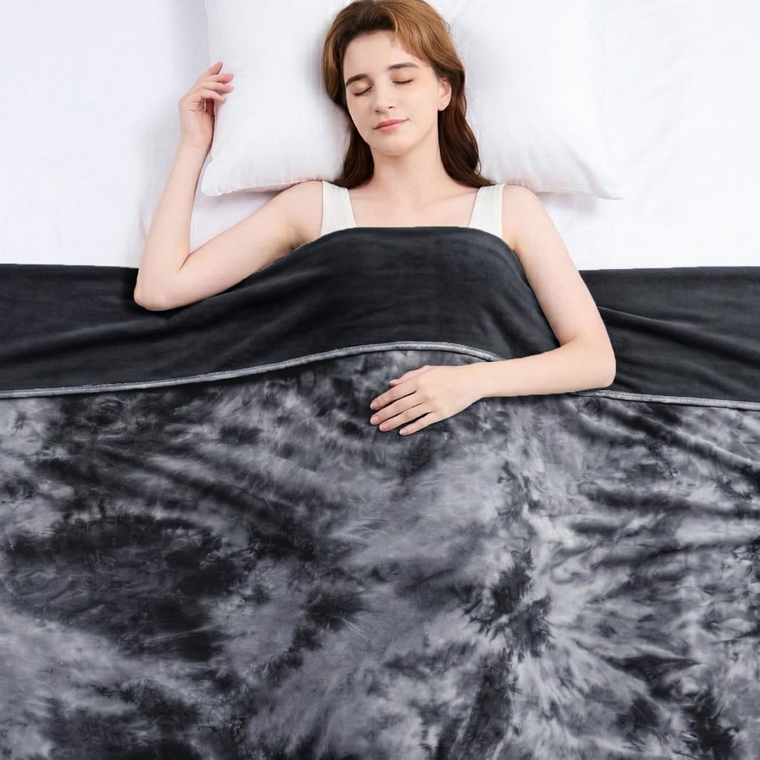 Topcee Cooling Blanket for Night Sweats Decorative Tie Dye, Absorbs Heat to Keep Cool on Warm Nights, Q-Max 0.5 Cooling Blankets for Hot Sleepers, Ultra-Cool Lightweight Sofa Throw Blanket (50"x70")