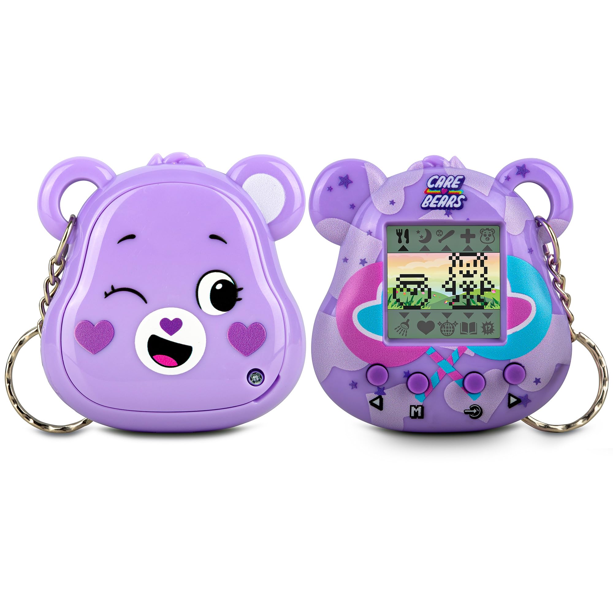 Care Bears Digital Pet - Share Bear Nano Pet with Care Features, 1.4” Inch Screen, Handheld Interactive Virtual Pets for Kids, Collectible Electronic