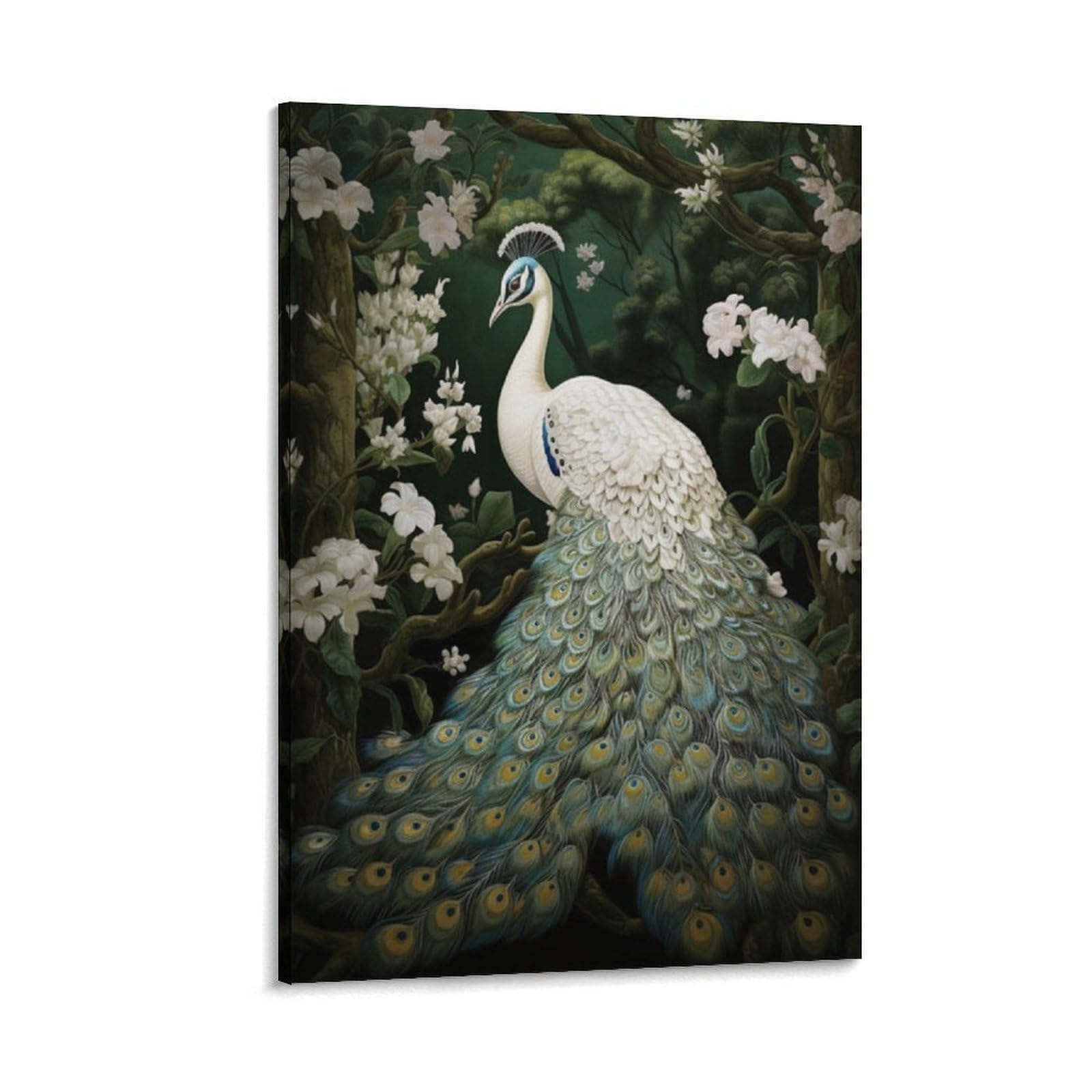 William Morris White Peacock Floral Art Vintage Poster For Wall Decor Canvas Wall Art For Living Room Decor 20x30inch(50x75cm)