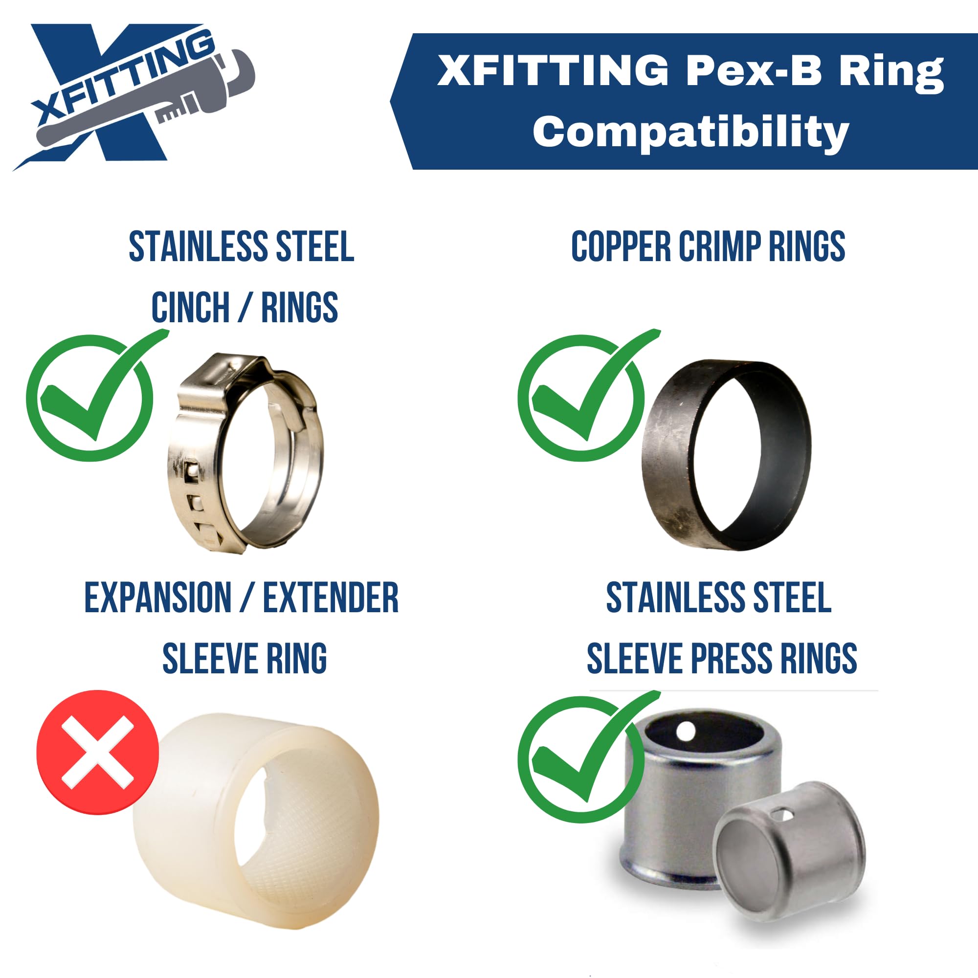 XFITTING Válvula de bola Pex de 10 piezas de 1/2 pulgada con mango rojo, 24-2-1 = 10X (10)