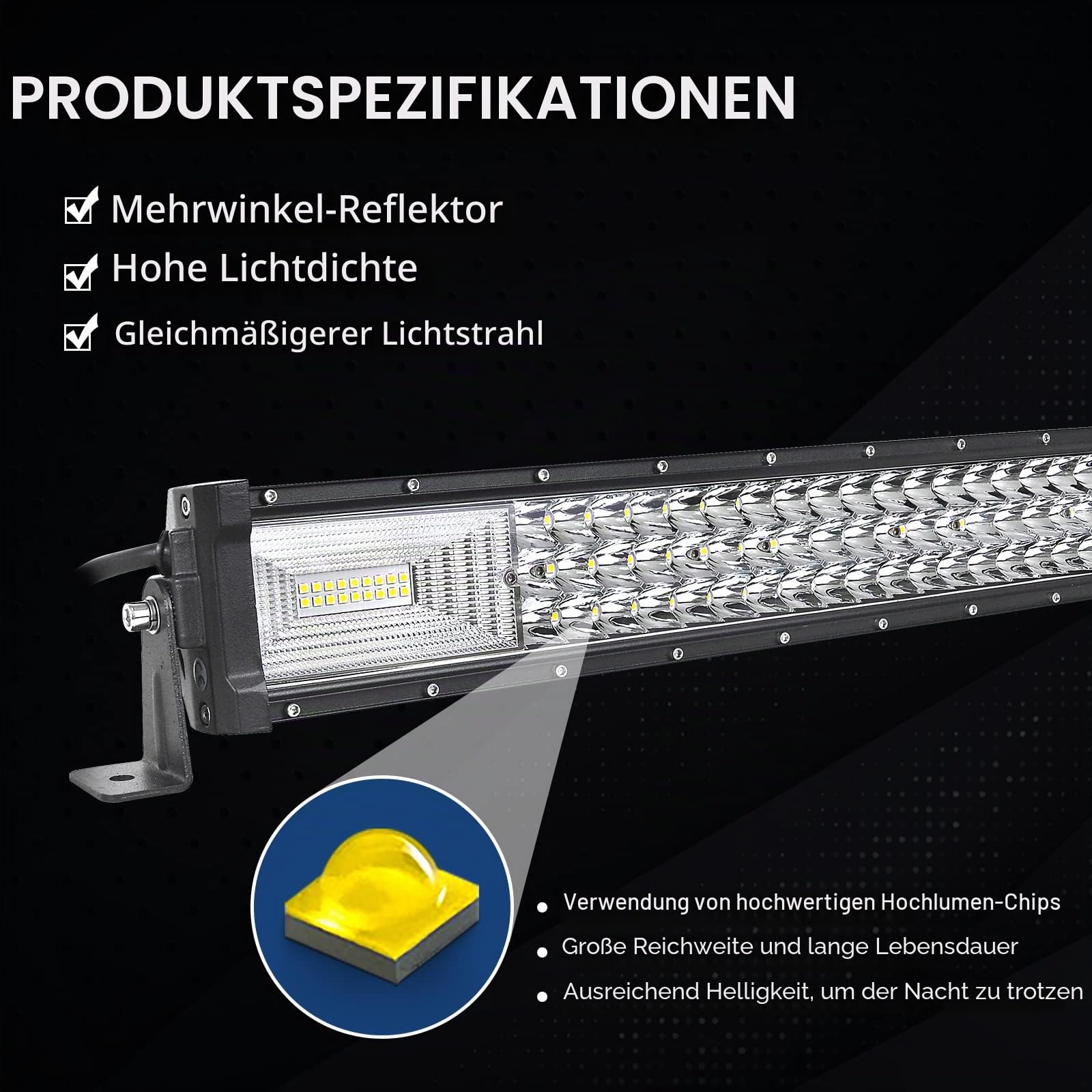 Willpower LED Lichtleiste 32" + Magnet Halterungen + 12V Kabelbaum für 4x4 | LED Balken Lightbar Gebogen 405W, 6000K Weiß, IP67, Offroad beleuchtung, Arbeitsscheinwerfer LKW KFZ Auto Traktor Fahrzeuge