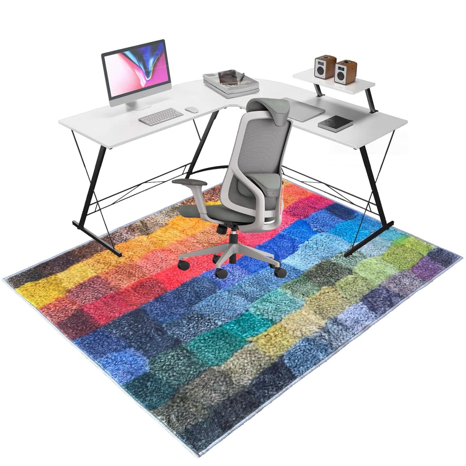 Office Chair Mats for Carpeted and Hardwood Floor, Desk Carpet Protector Chair Mat for Home and Office, 180 x 200 cm Floor Mat for Office Chair, Heavy Duty Floor Protector Rug for Rolling Chairs