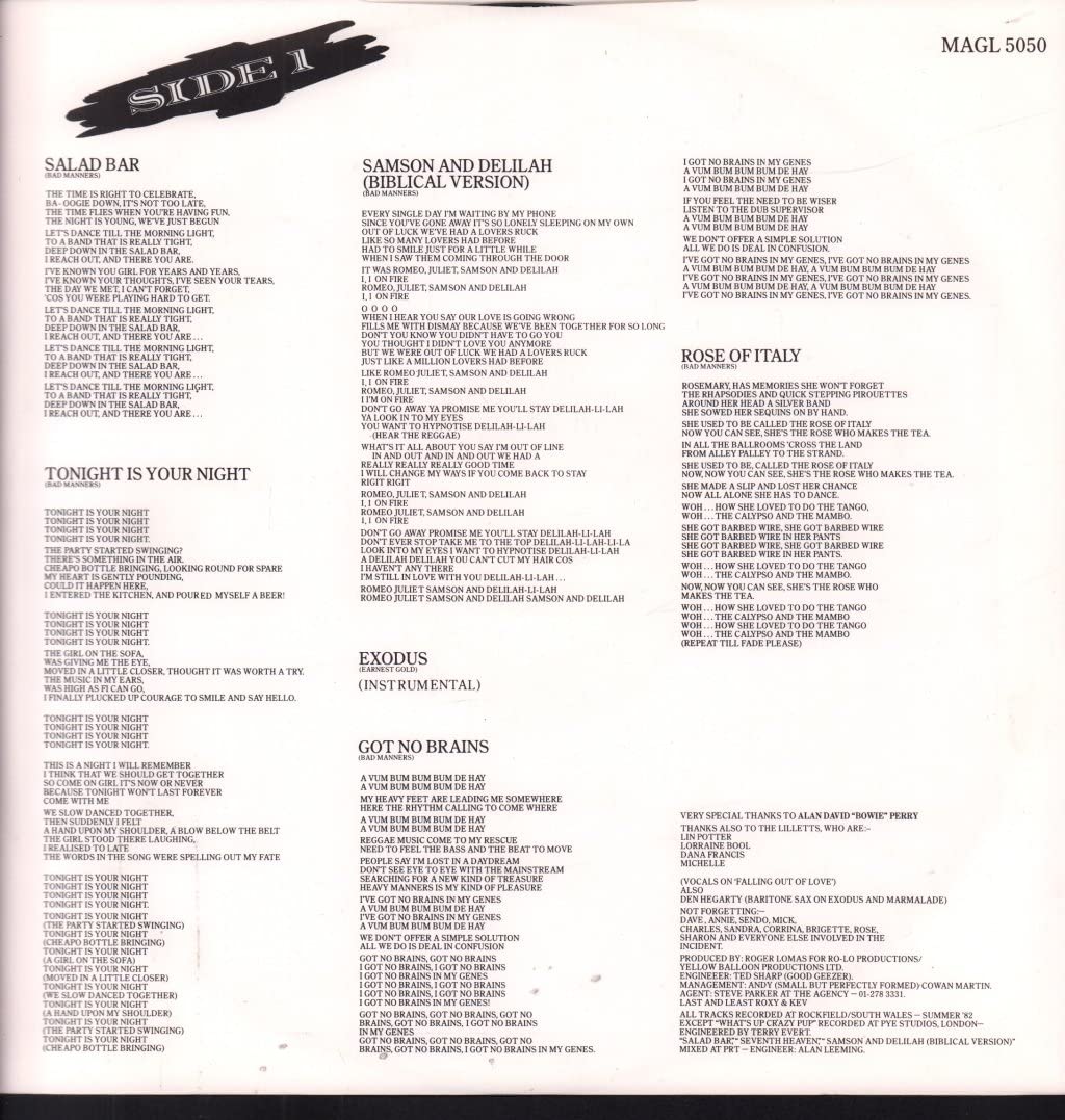 FORGING AHEAD LP UK MAGNET 1982