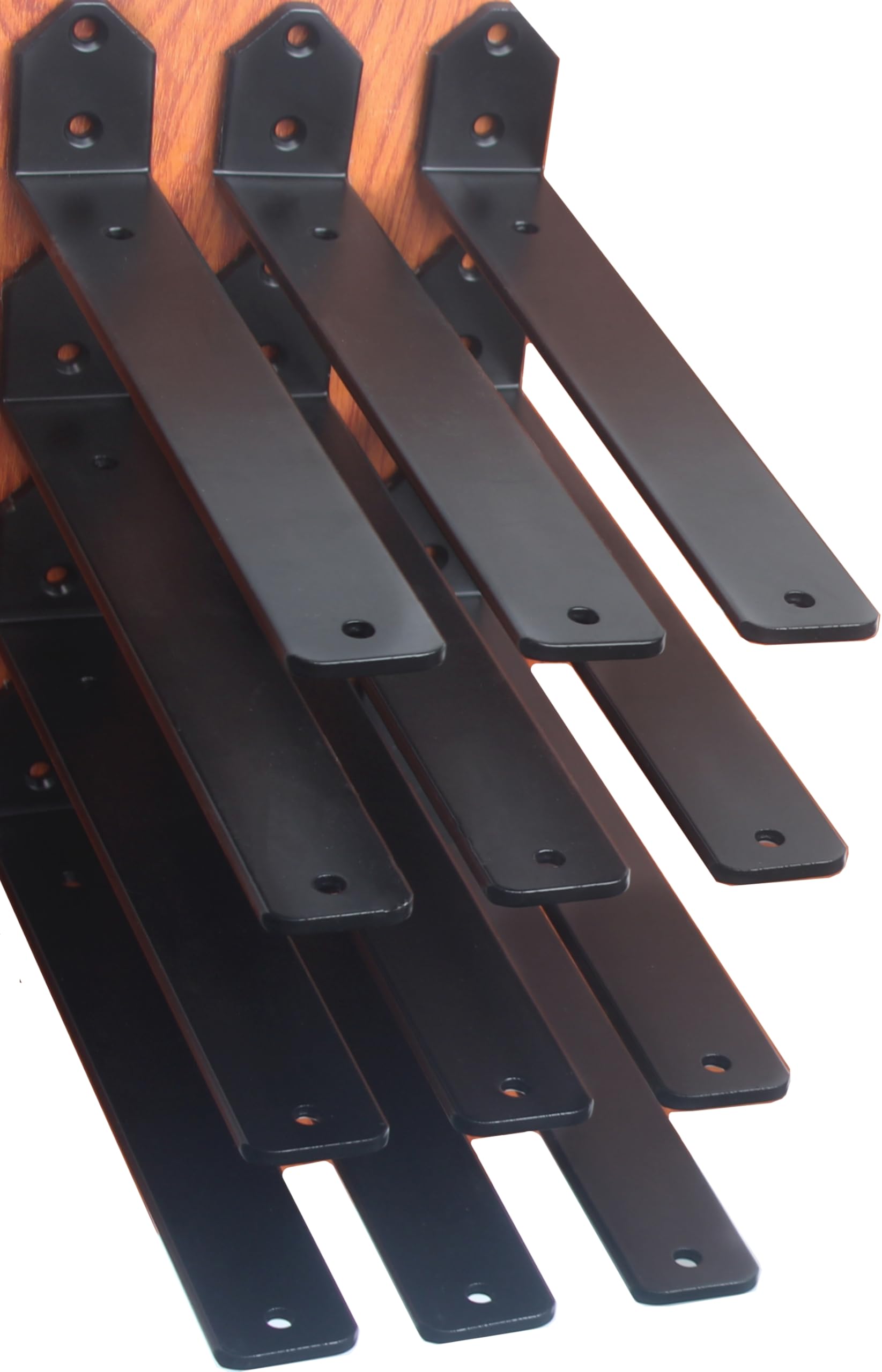 12 Pack - L 5" x H 2" x W1.5, 5mm Thick Black L Shelf Bracket, Iron Shelf Brackets, Metal Shelf Brackets, Floating Shelf, Shelf Supports with Screws