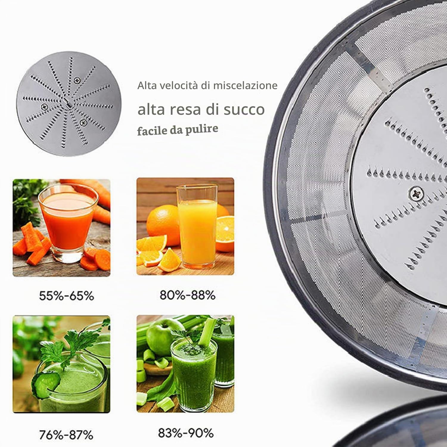800W Estrattore di Succo Professionale, MOKEKA Centrifuga Frutta e Verdura, 2 Velocità, Pulizia Facile, Acciaio Inox, Base Anti-Scivolo