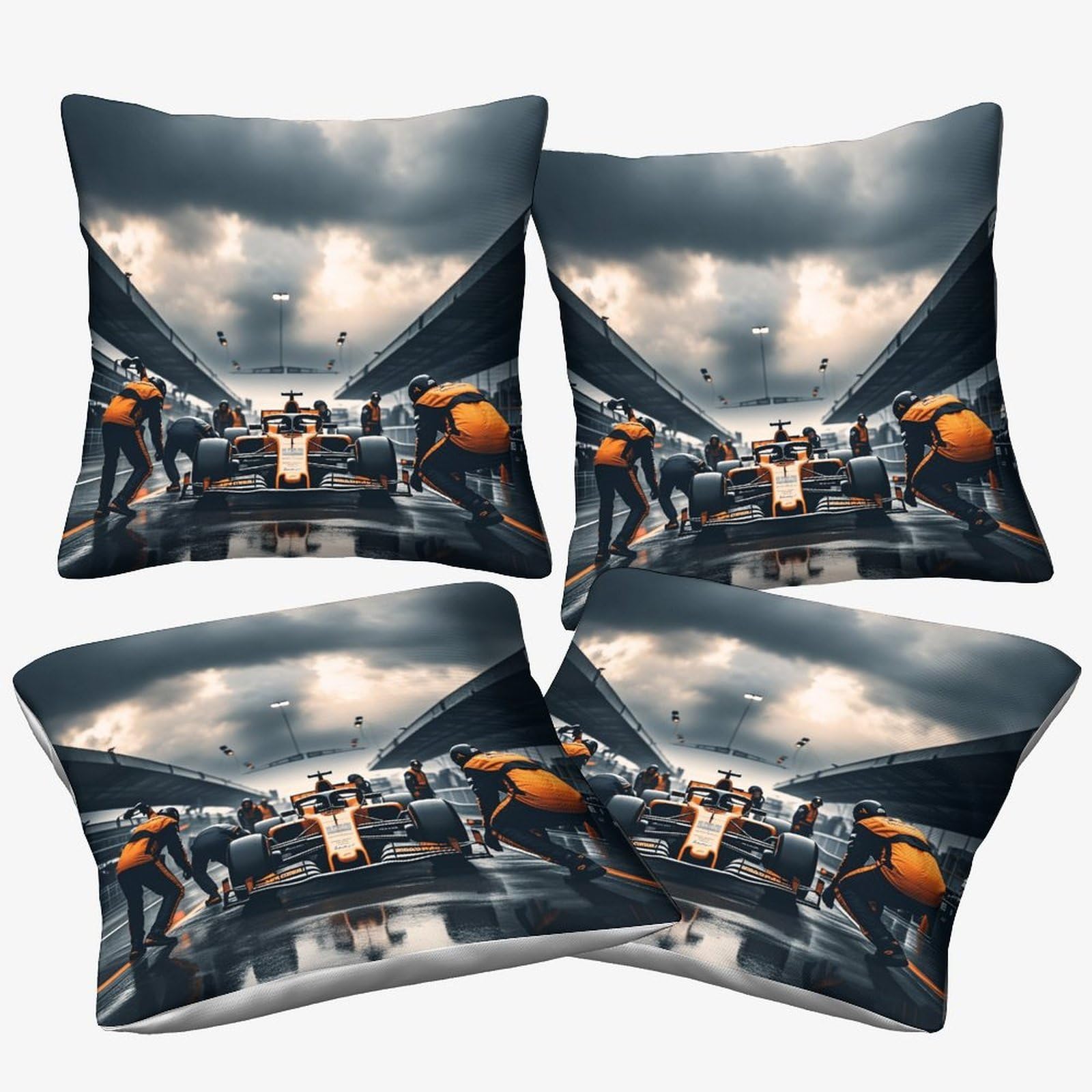 Dafufbw Formulaa Racing-10 Pit Stop Cushion Cover 40X40cm, 4Pcs Formulaa Racing Throw Pillow Cover For Couch Sofa Home Decor, Microfiber