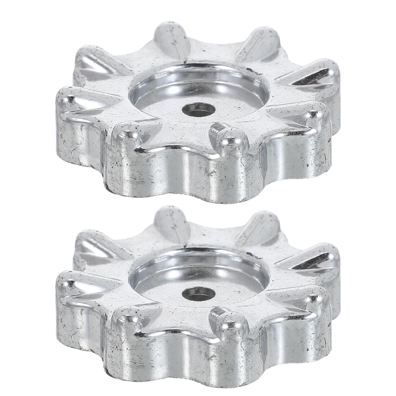 2pcs Precision Gauge Knob Round Wheel Handle Iron Silver
