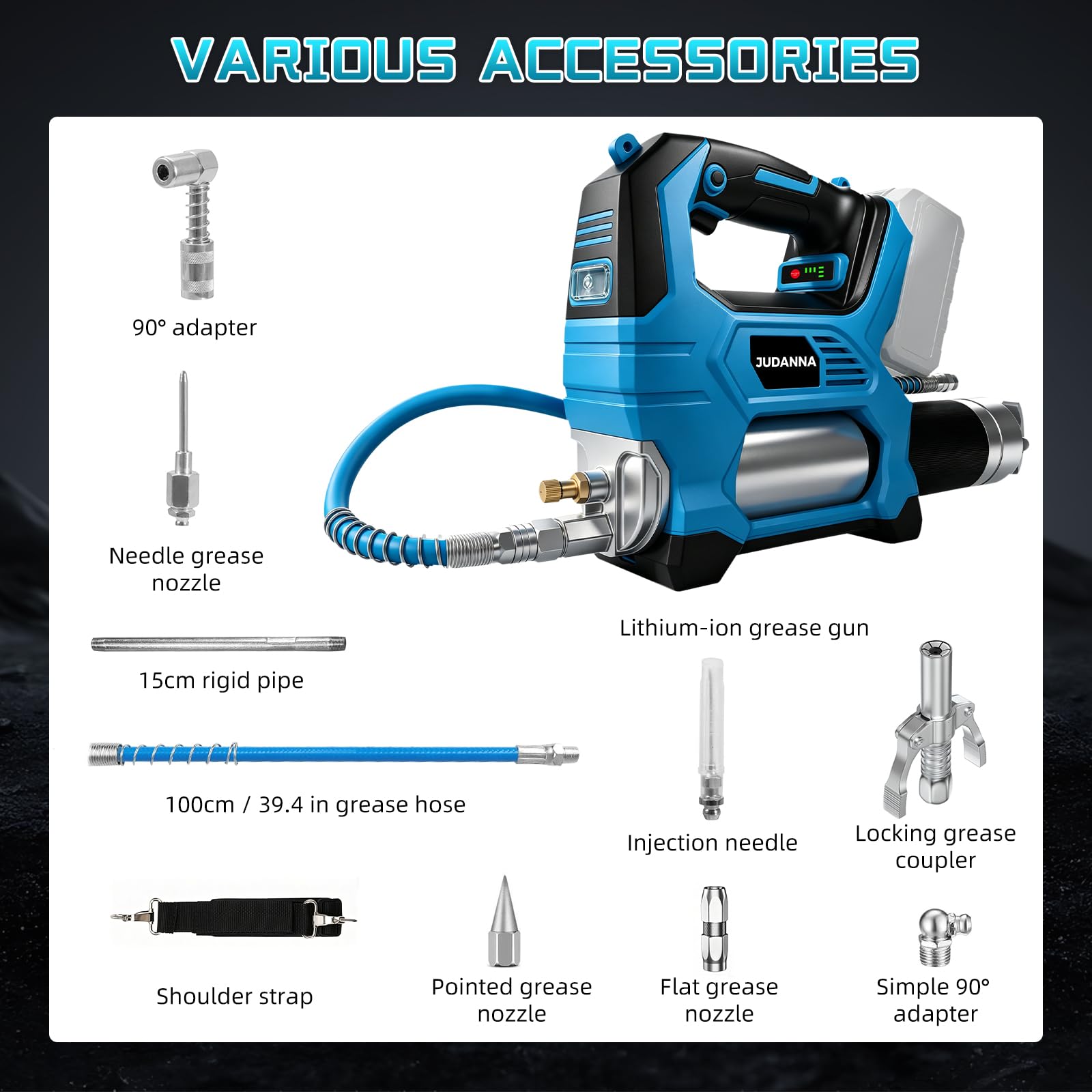 Sgrassatore elettrico a batteria per Makita da 18 V, 600 W, 170 g/min, motore senza spazzole, luce LED, regolazione della velocità a 3 livelli per macchine pesanti (senza batteria e caricatore)