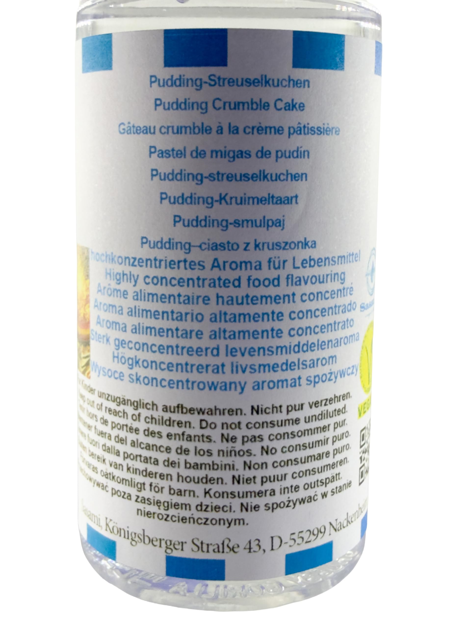 Pastel de migas de pudín aroma concentrado - Vegano - Sasami - 10ml
