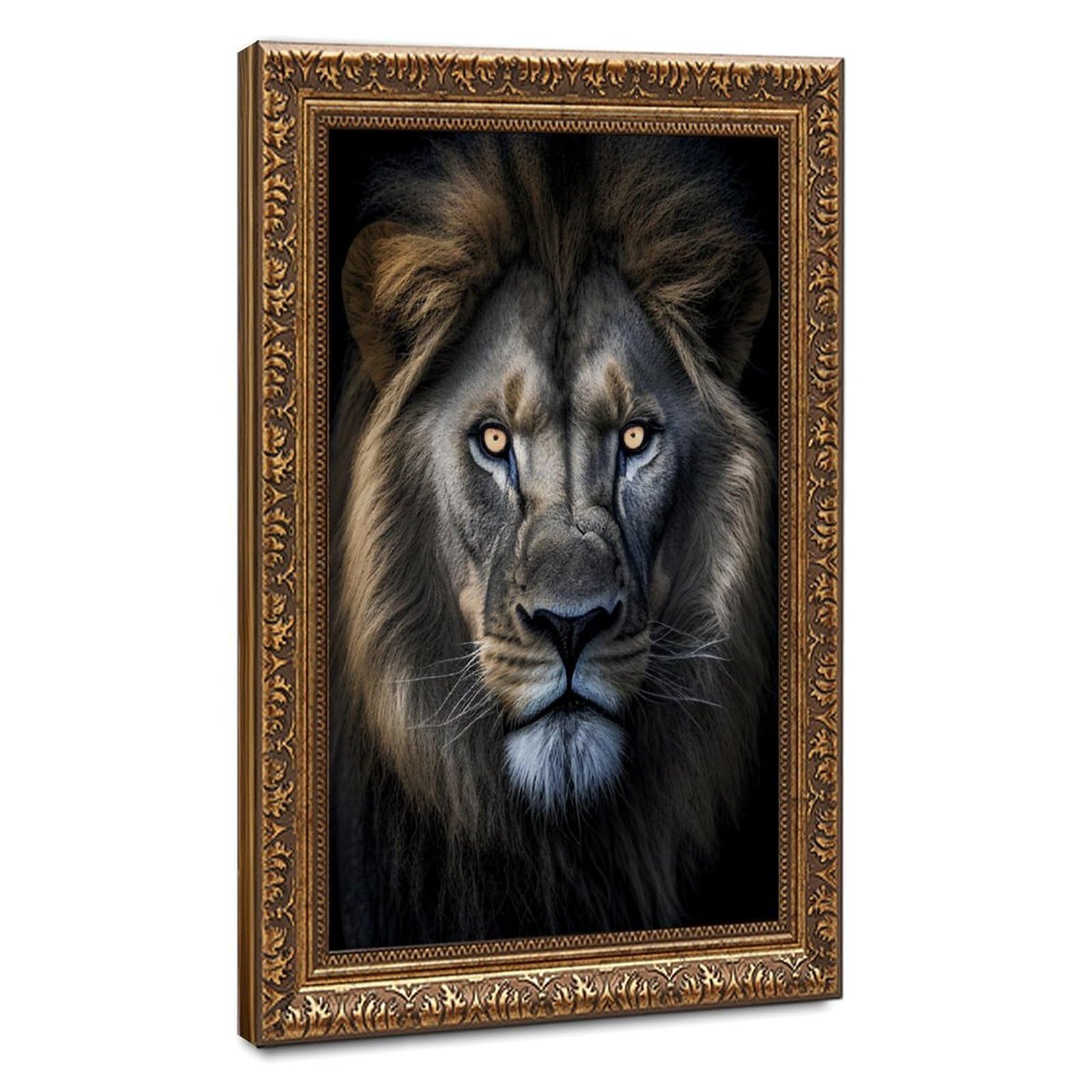 Bareronor Majestic Lion Canvas Poster for Living Room Decor Gift