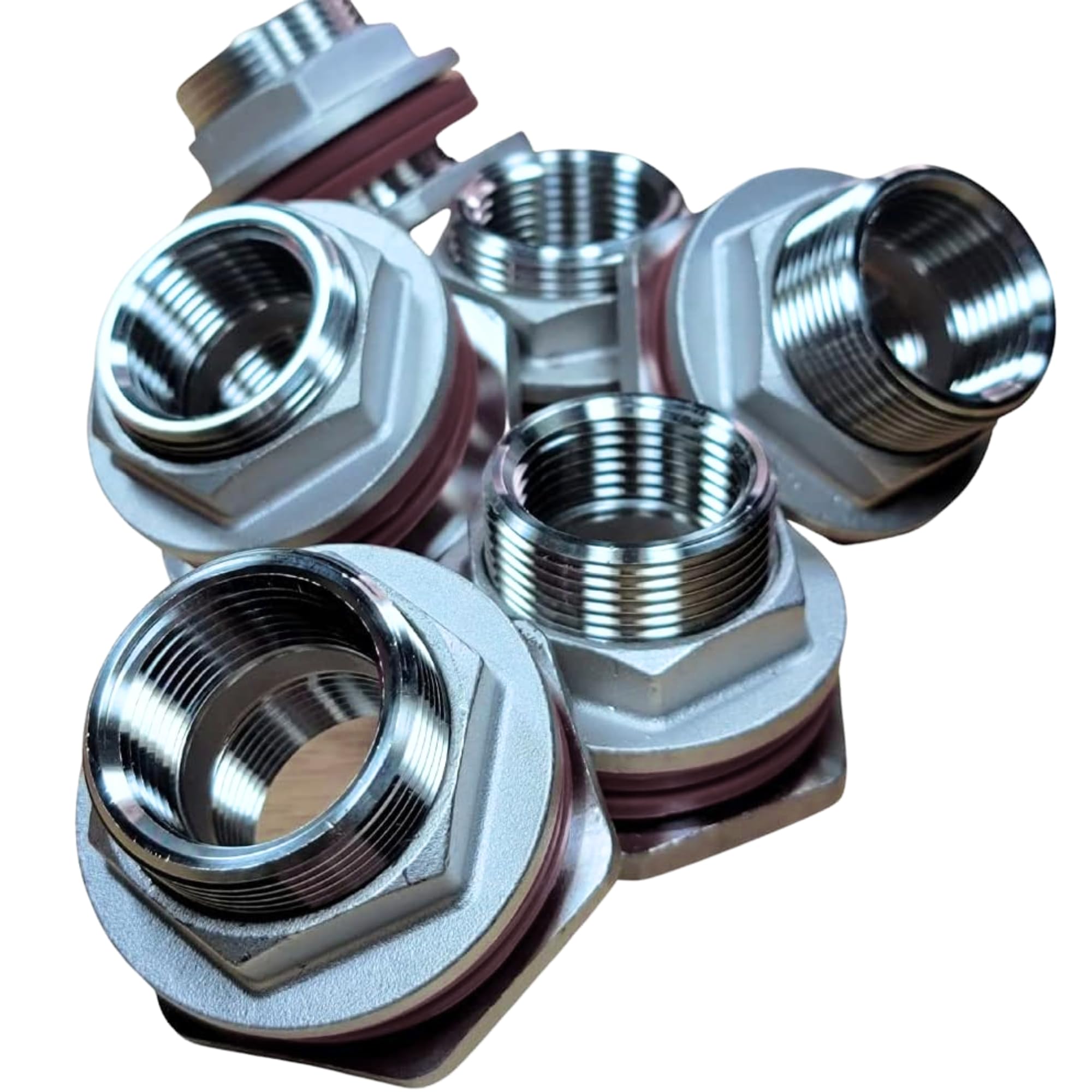 MiniBrew 1/2” NPT EZ Seal Weldless Bulkhead with EPDM Gaskets for Homebrewing (Pack of 6)