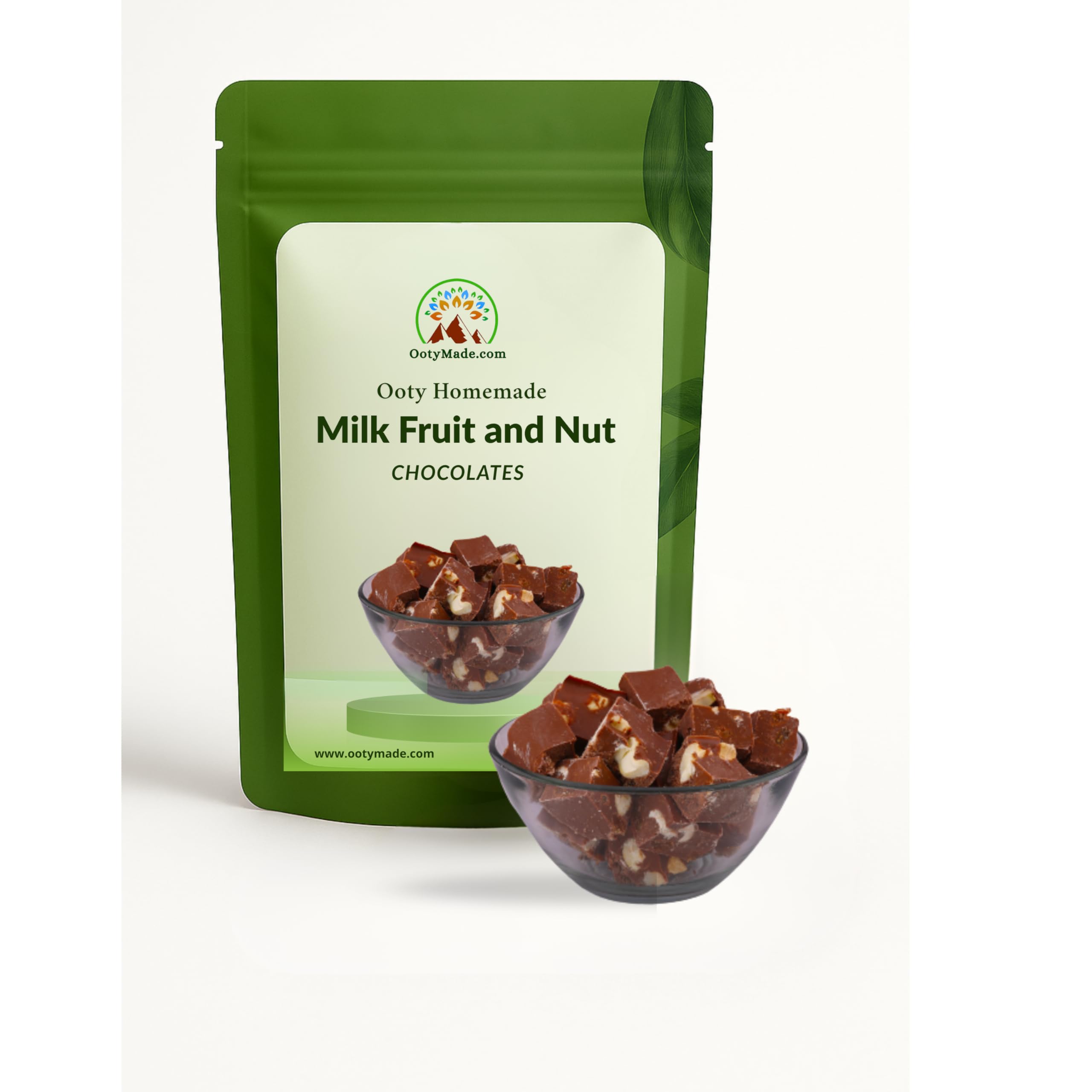 Ooty Chocolates Homemade Milk Fruit and Nut Chocolate - 500 Grams | Homemade Chocolates with Nuts and Fruits | Nutties Chocolate | Fruit and Nut Chocolates