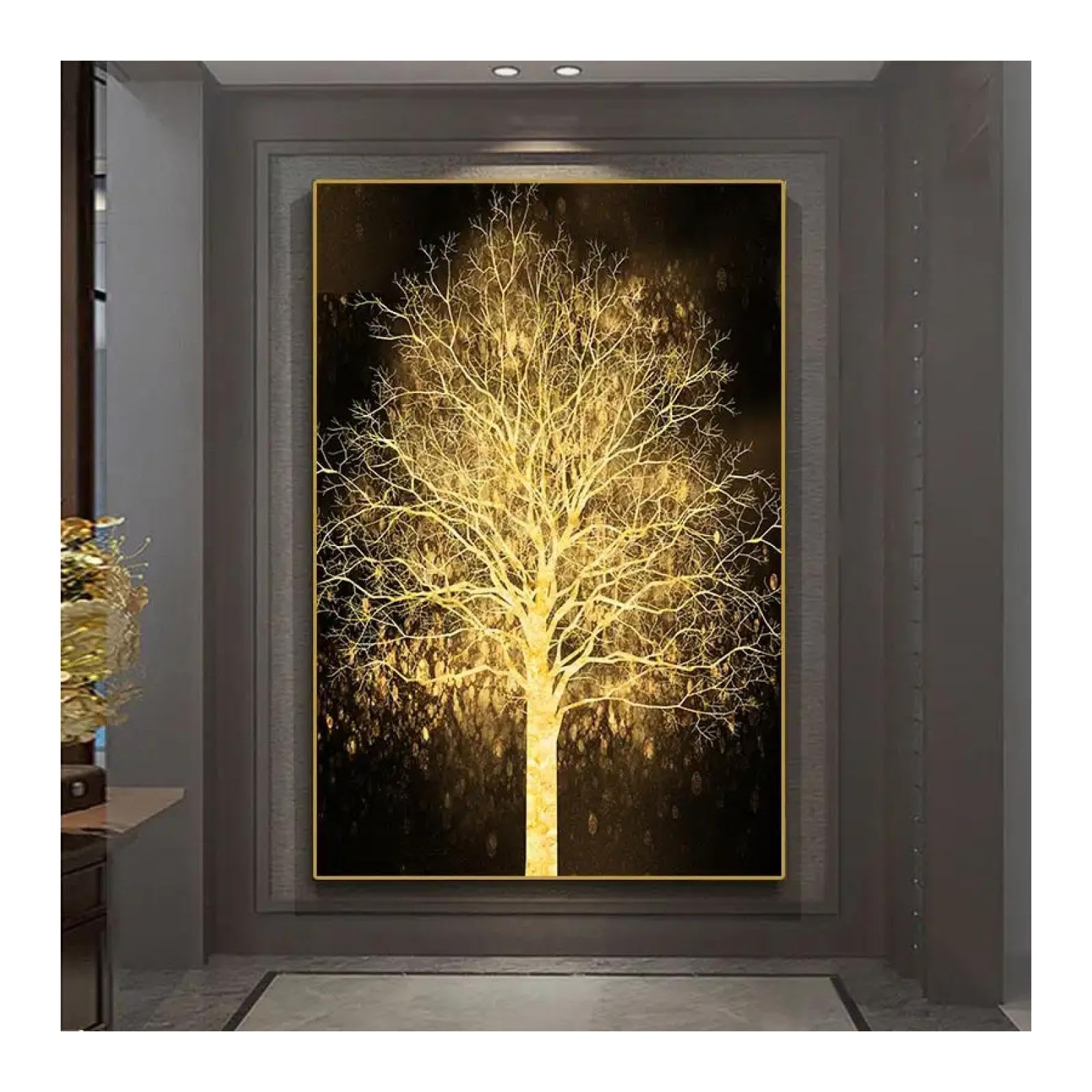 Affiches d'arbre d'or de luxe JGGXHM, toile premium 20x35cm avec cadre interne - 8