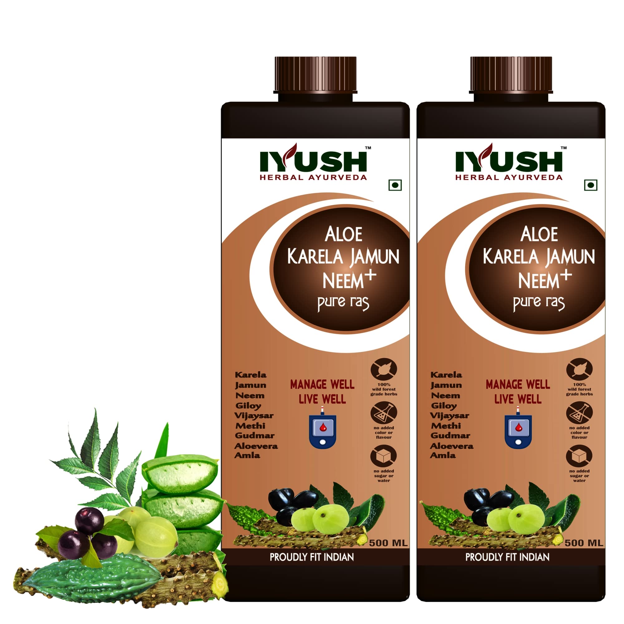 IYUSH Herbal Ayurveda Karela Jamun Neem Plus Giloy, Gudmar, Vijaysar, Methi, Aloevera And Amla Juice - 1000ml (500ml x 2) |Natural blood Sugar Regulator| | (B095HYGK7Z) Amazon Price History, Amazon Price Tracker