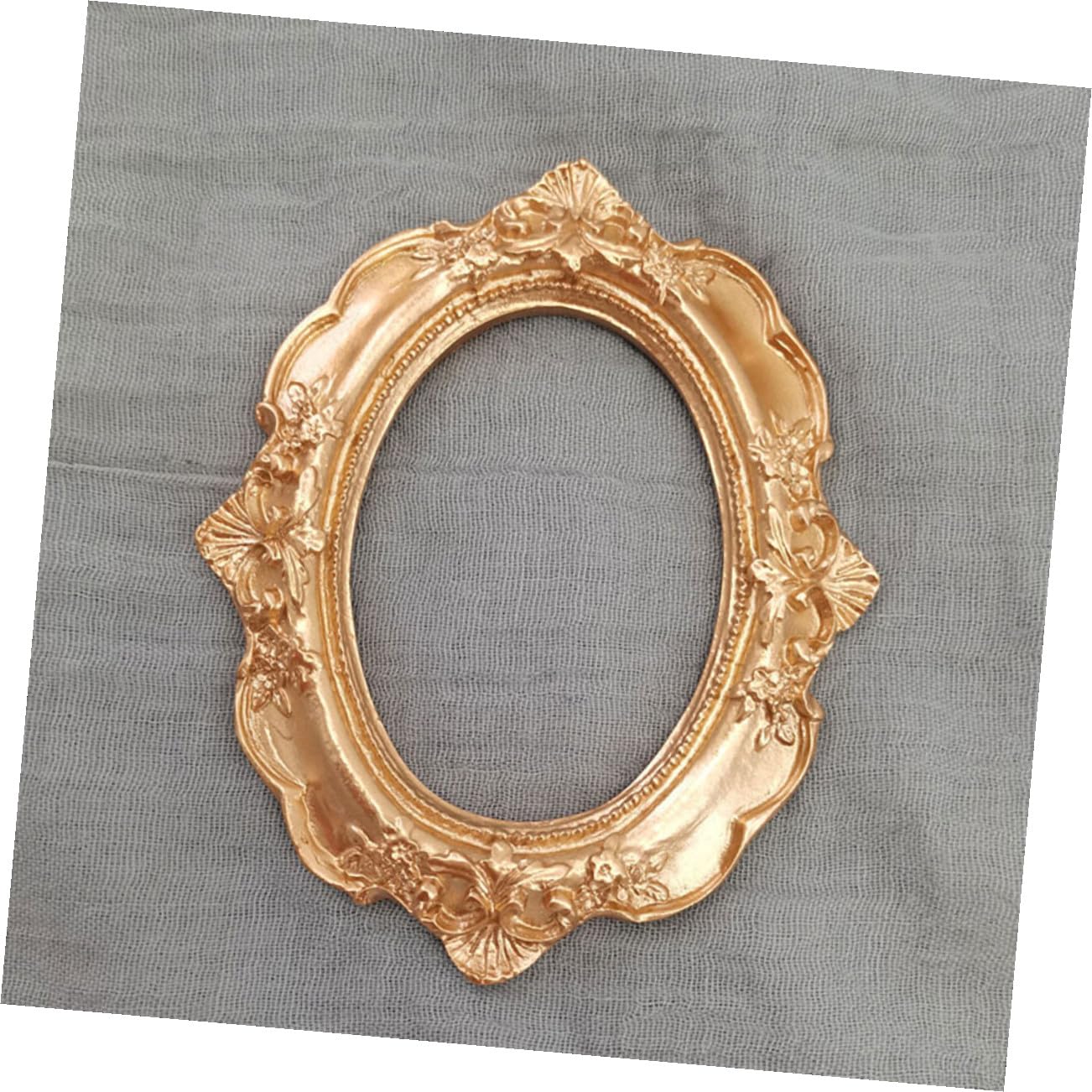 UKCOCO Mini Cadres Photo Décoratifs Finition Fine Lot de 3 en Résine Dorée, Ornement Chic et Style Européen pour Décoration Élégante de Maison ou Café