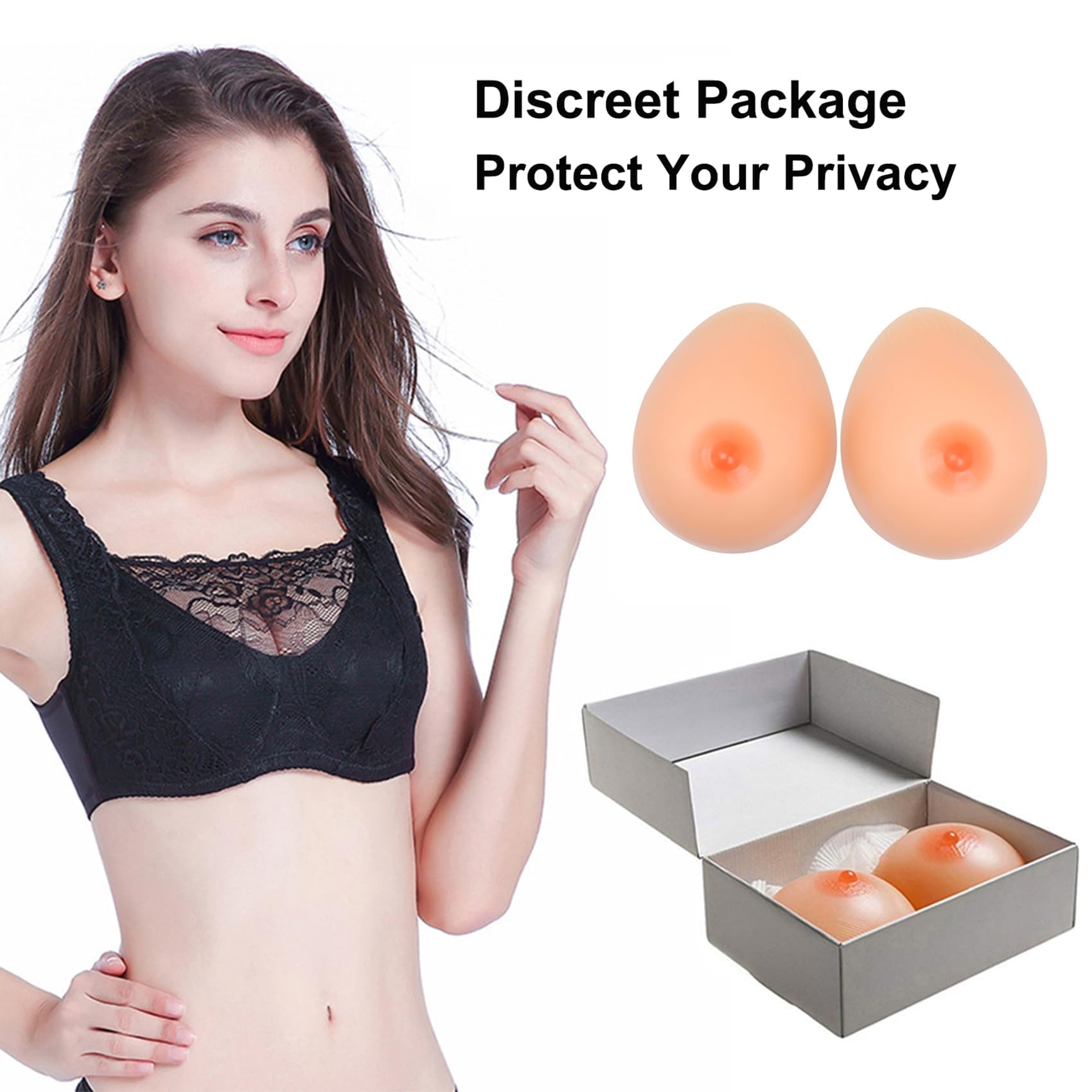 Selbstklebende Silikon Brustformen Falsche BrüSte für Mastektomie Prothese Transgender Crossdresser Cosplay B Cup 600g/Paar