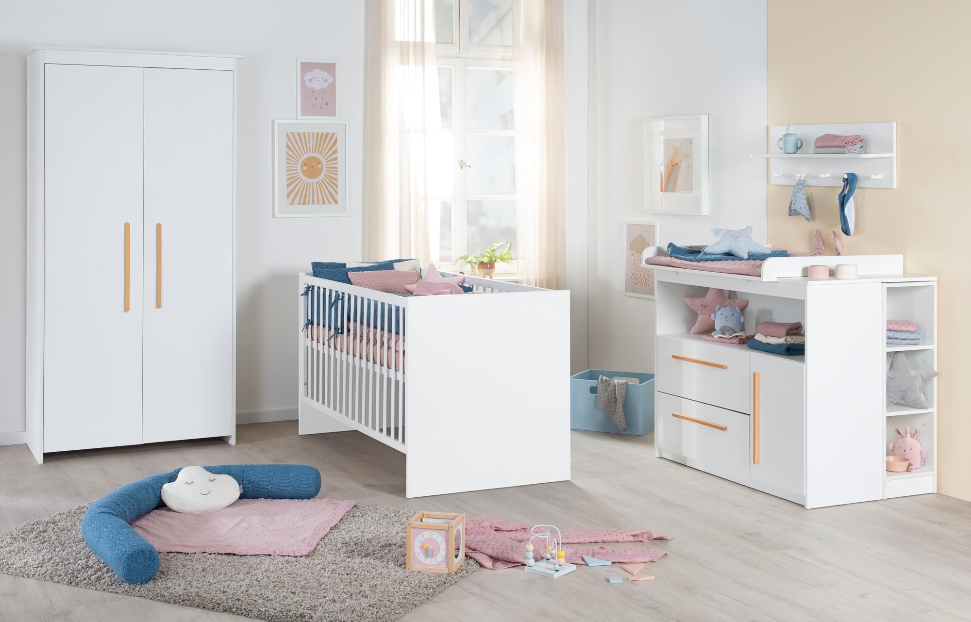 roba Cuna Convertible de Madera Lilo (70 x 140 cm) - Altura Regulable con 3 peldaños extraíbles - Cama de bebé Convertible en Cama Infantil - Blanco