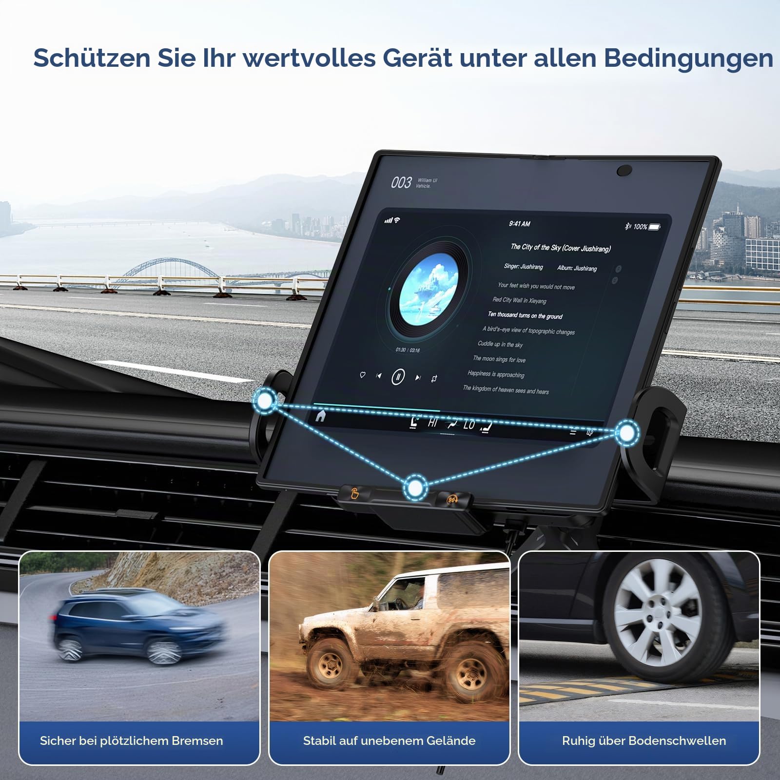 Handyhalterung Auto mit Ladefunktion - 15W Schneller Kabelloser Qi Wireless Charger Auto mit Saugnapf & Lüftungsclip für Z Fold 7/6/5/4/3/2, Induktive Ladestation Auto mit Einhandbedienung